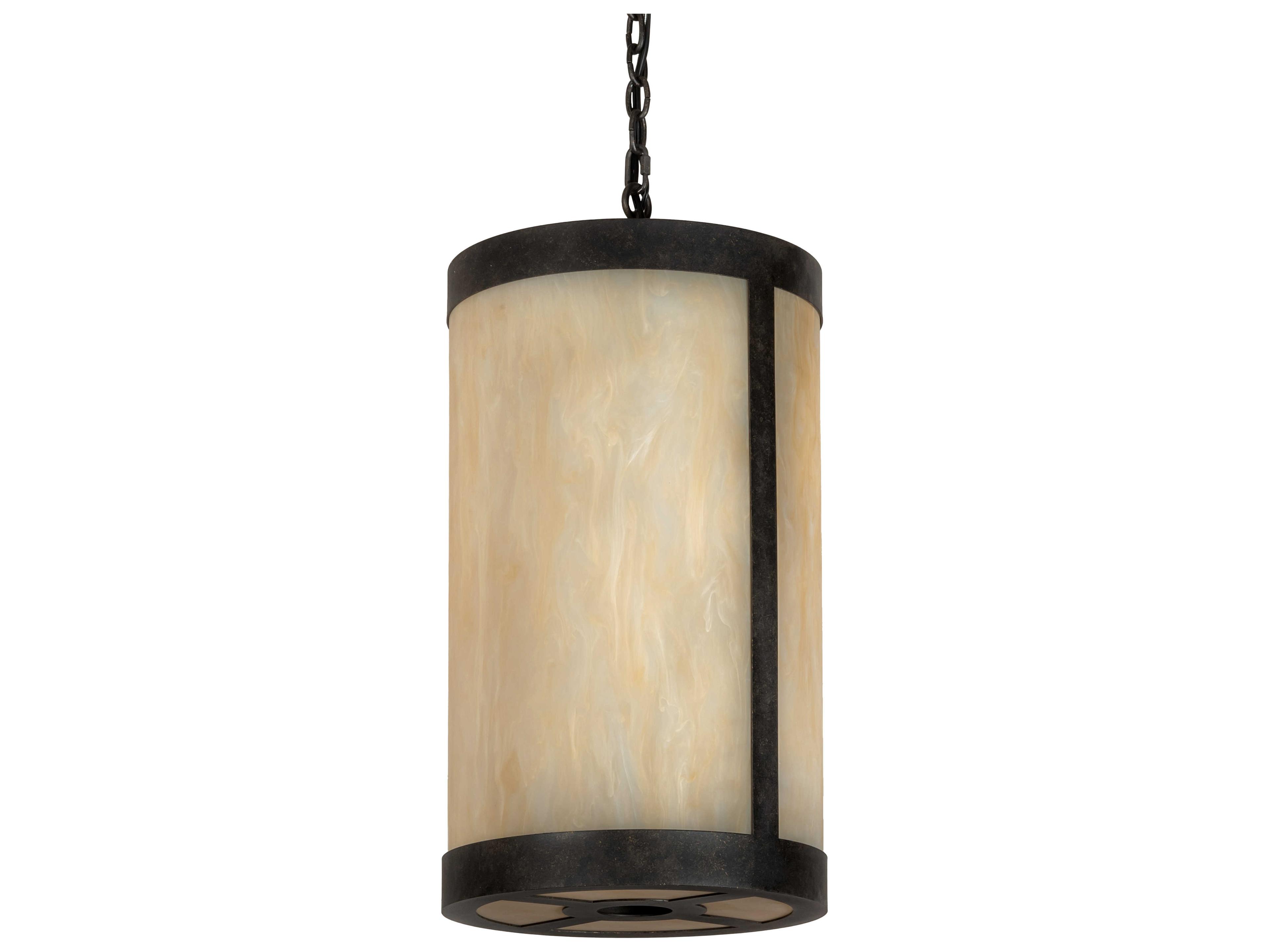 Meyda Cartier 1-Light Bronze Cylinder Pendant