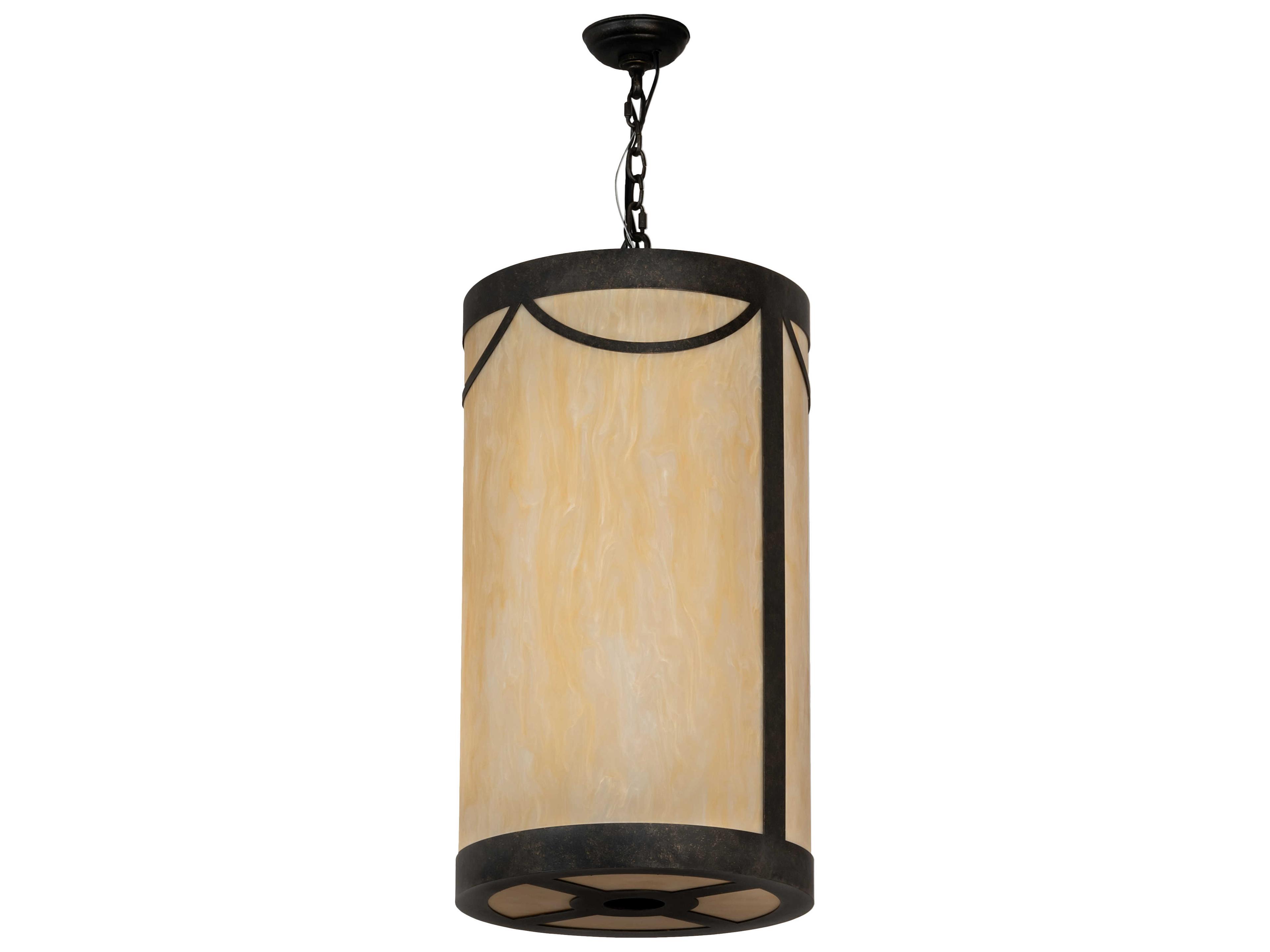 Meyda Cartier 1-Light Bronze Cylinder Pendant