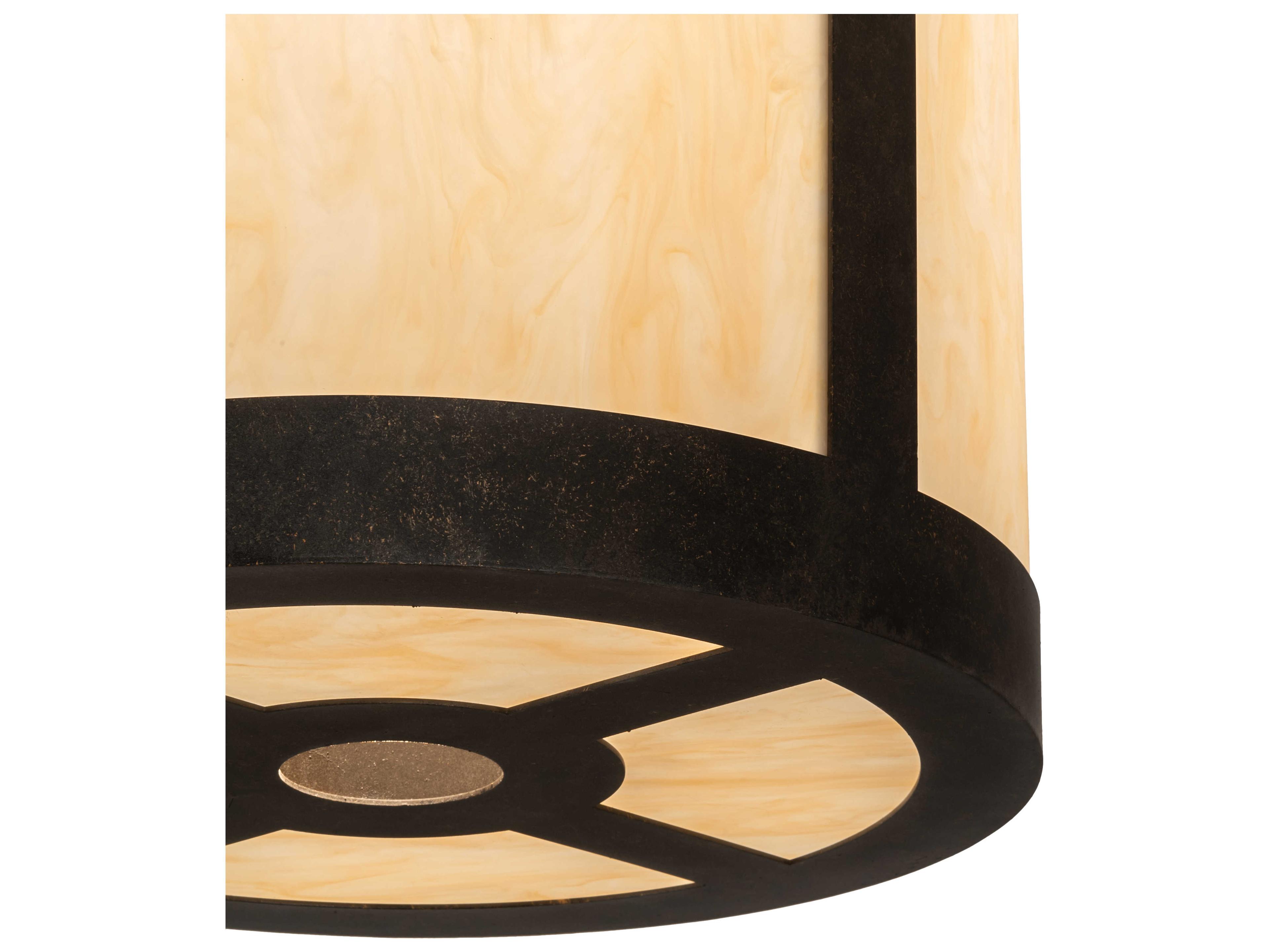 Meyda Cartier 1-Light Bronze Cylinder Pendant