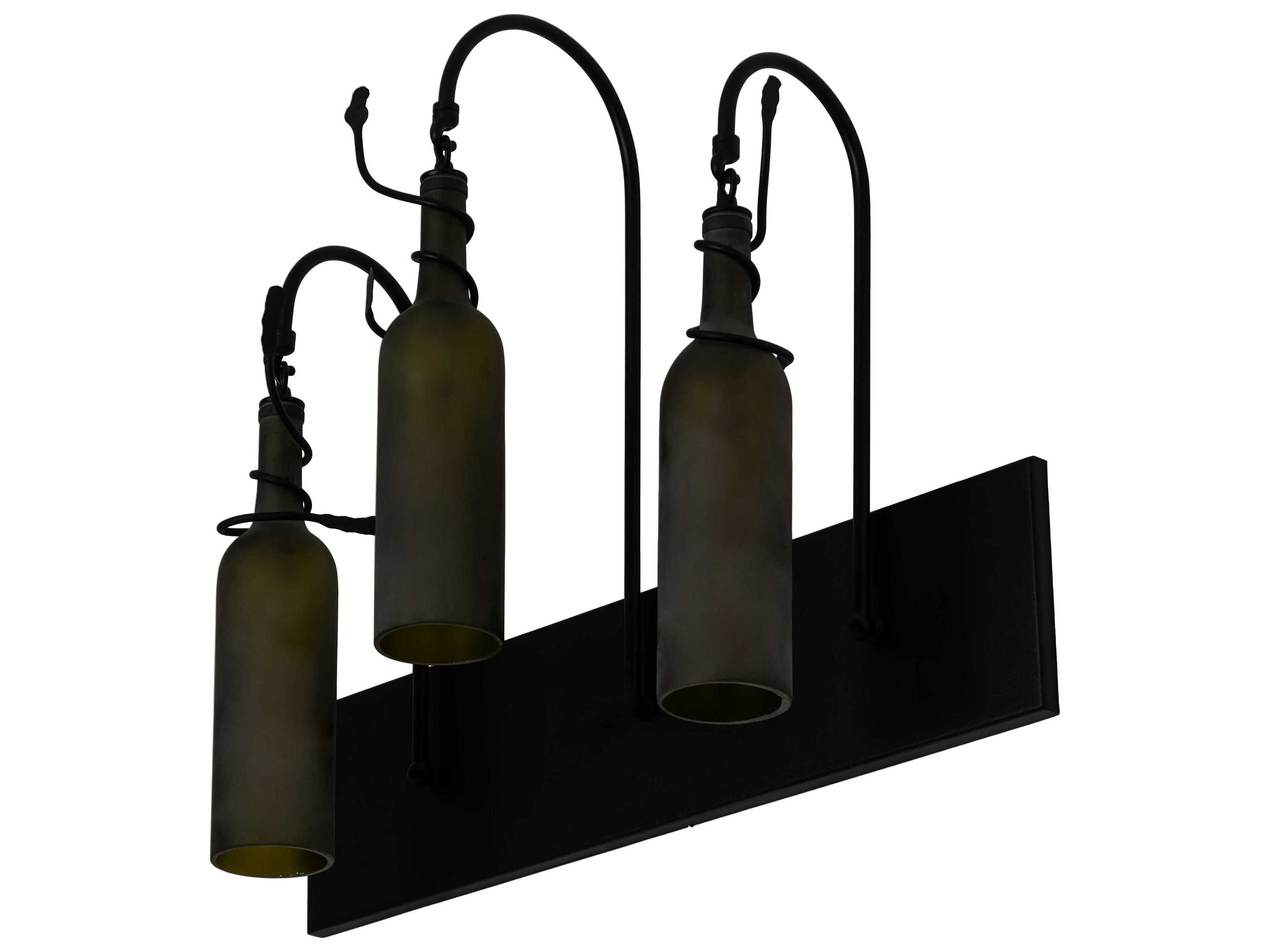 Meyda Tuscan Vineyard 3-Light Black Glass Vanity Light