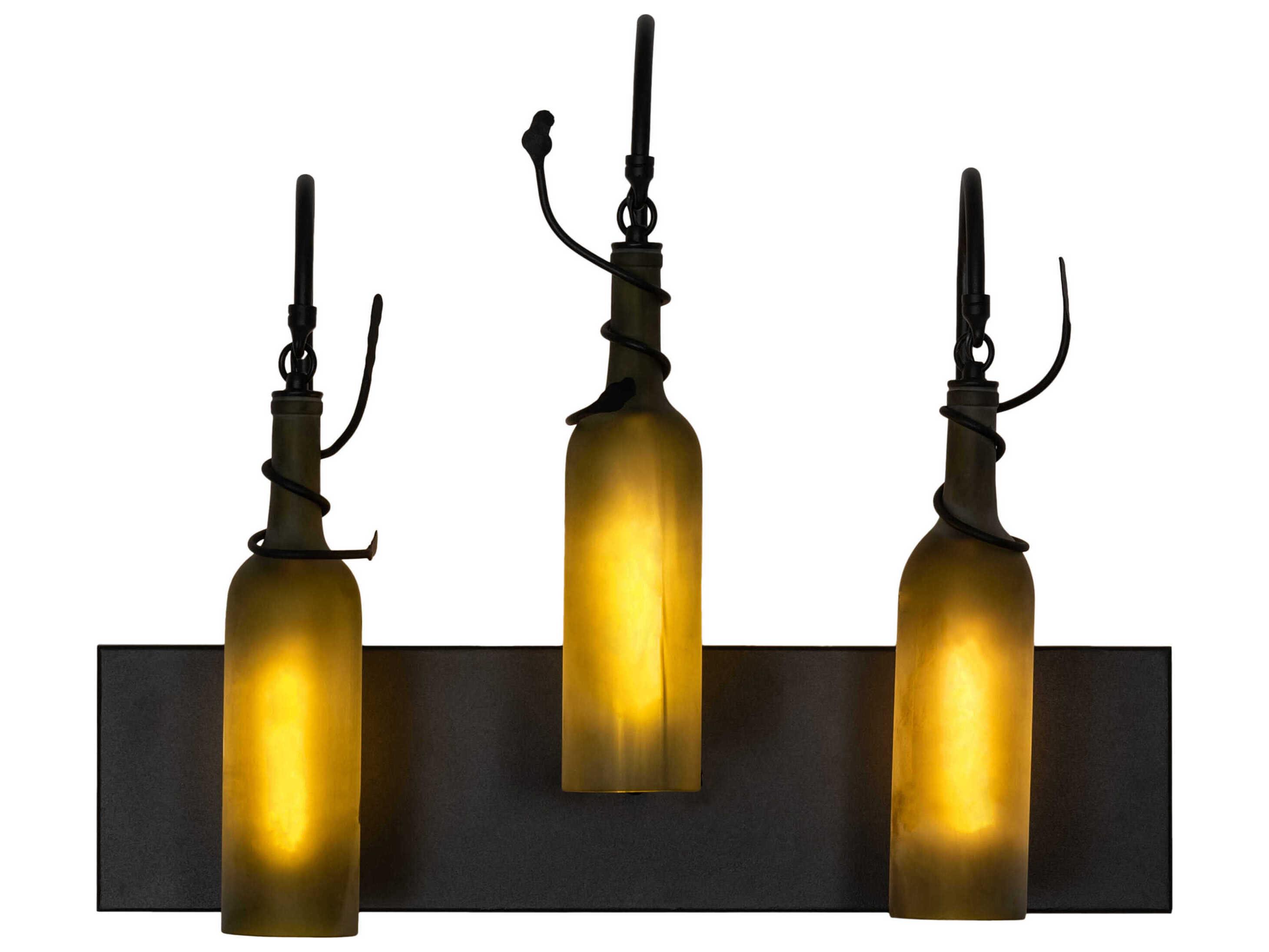 Meyda Tuscan Vineyard 3-Light Black Glass Vanity Light