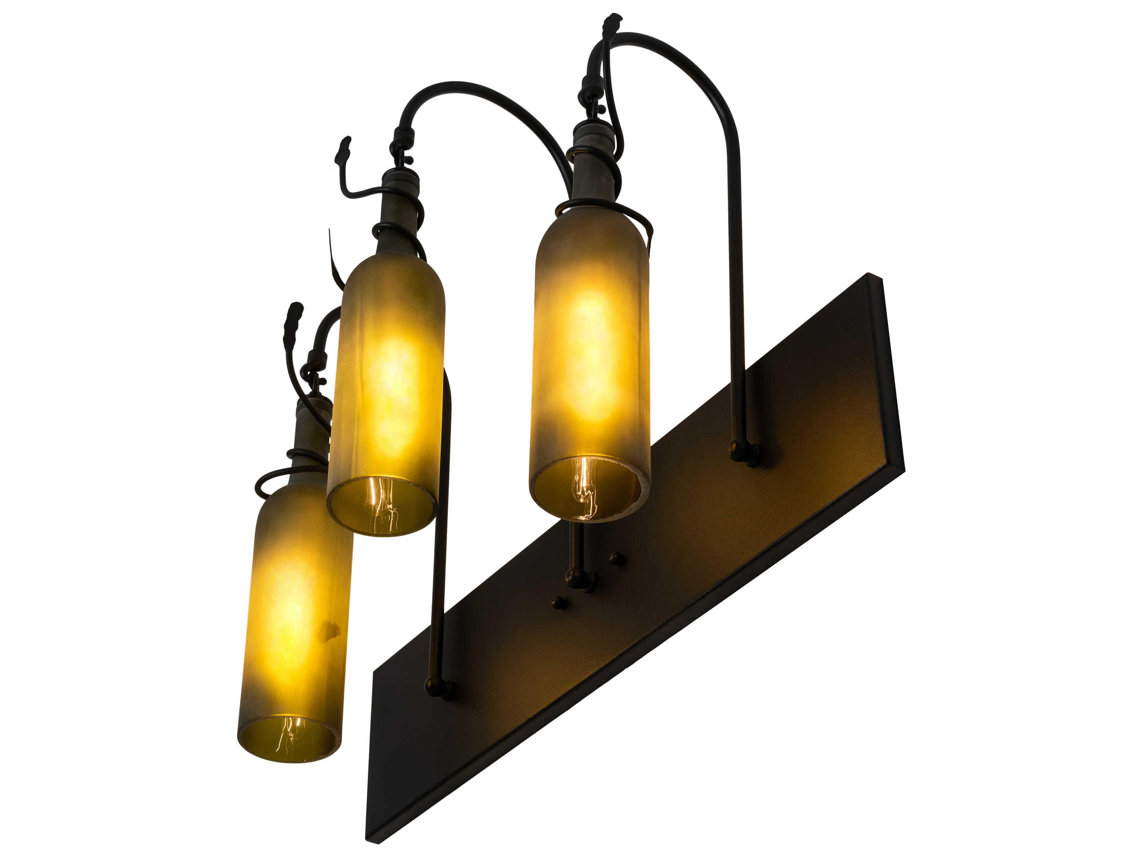 Meyda Tuscan Vineyard 3-Light Black Glass Vanity Light