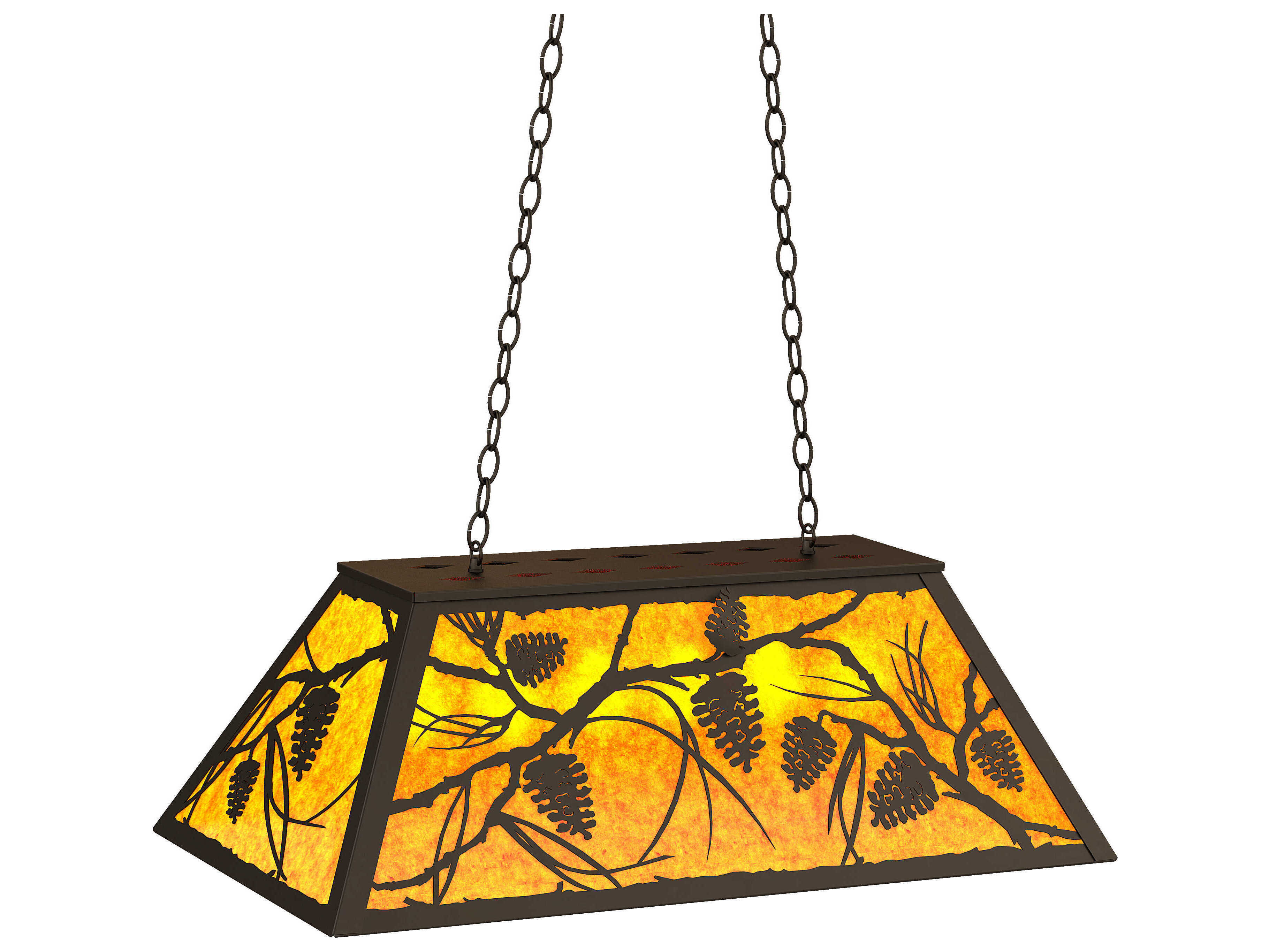 Meyda Whispering Pines 6-Light Oil Rubbed Bronze Glass Island Pendant