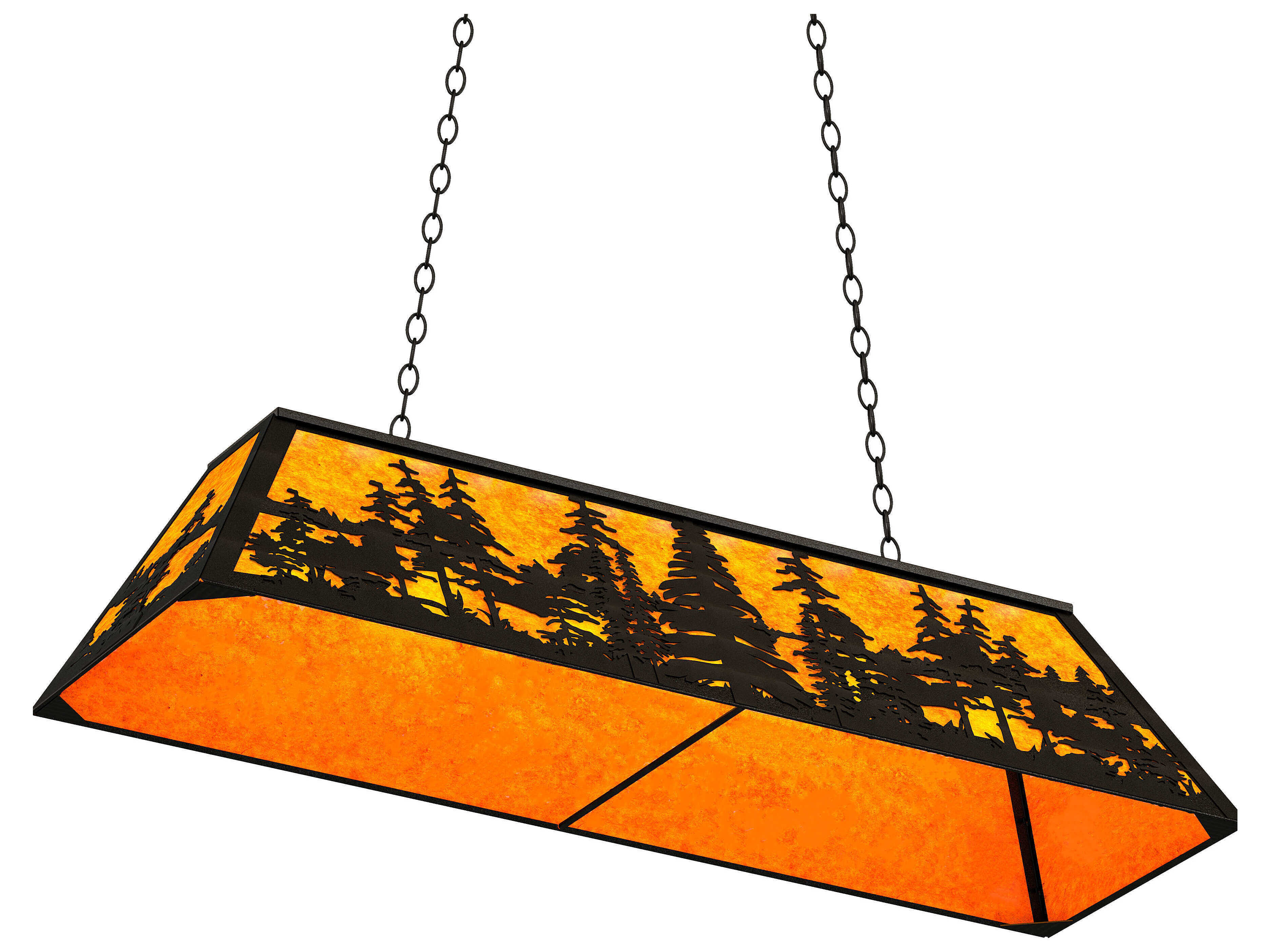 Meyda Tall Pines 6-Light Black Glass Island Pendant