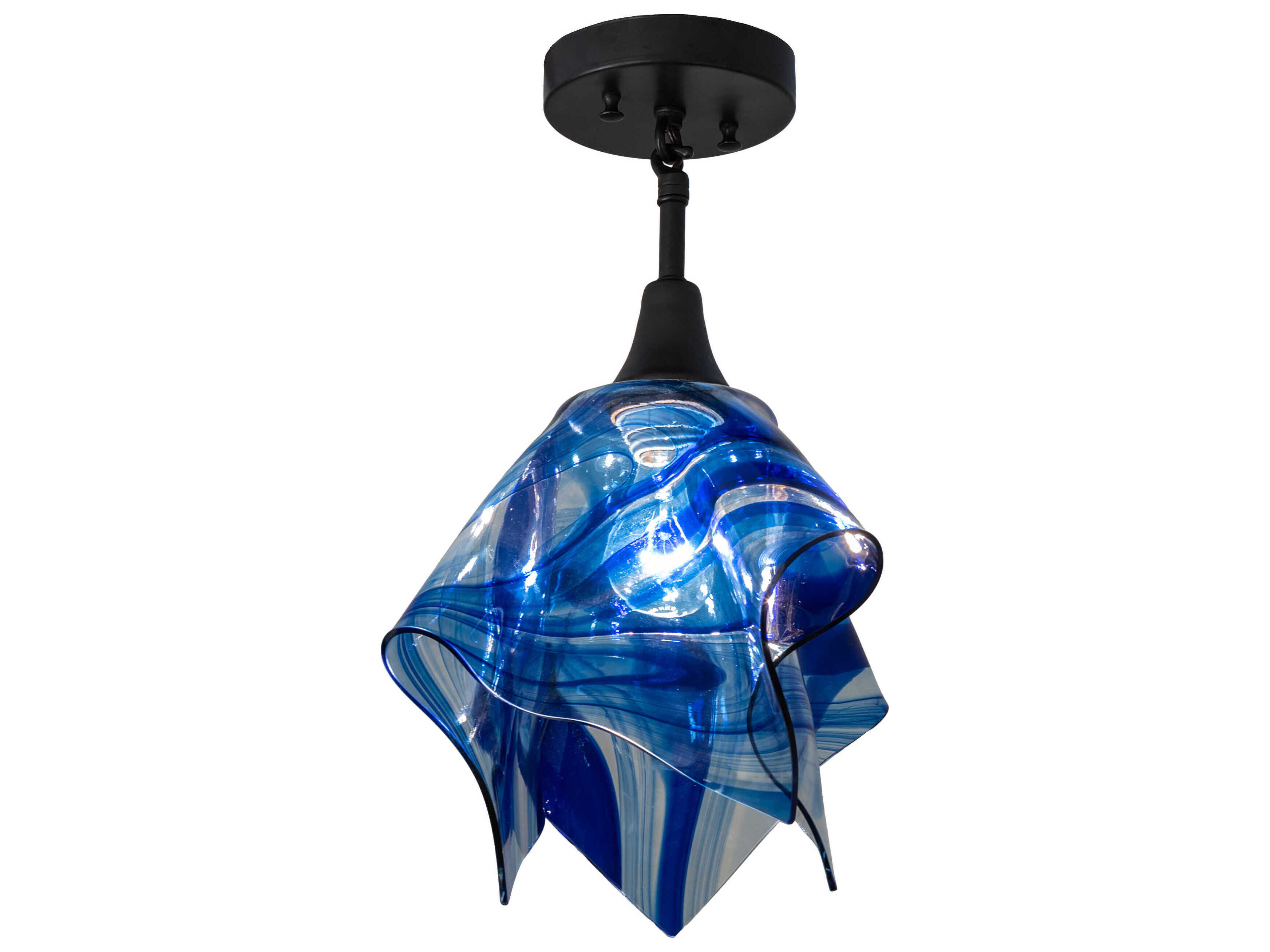 Meyda Handkerchief 1-Light Craftsman Brown Glass Pendant