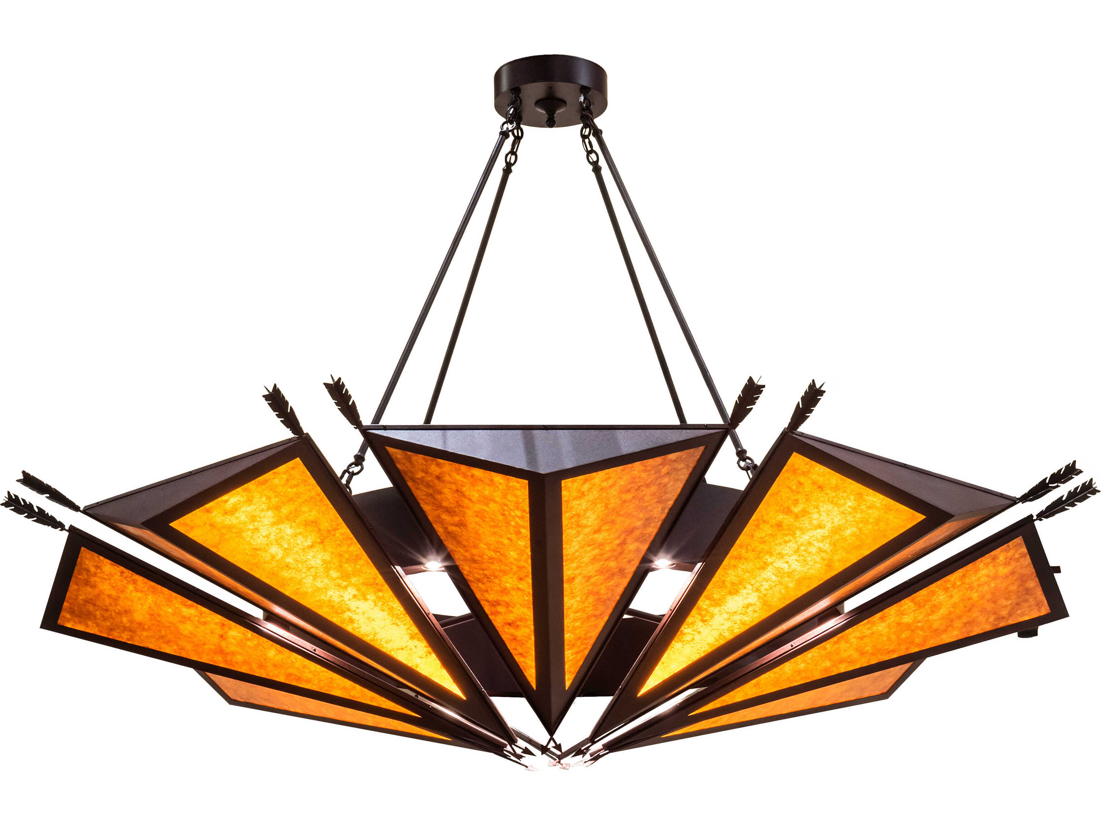 Meyda Desert Arrow 9-Light Steel Glass LED Geometric Chandelier