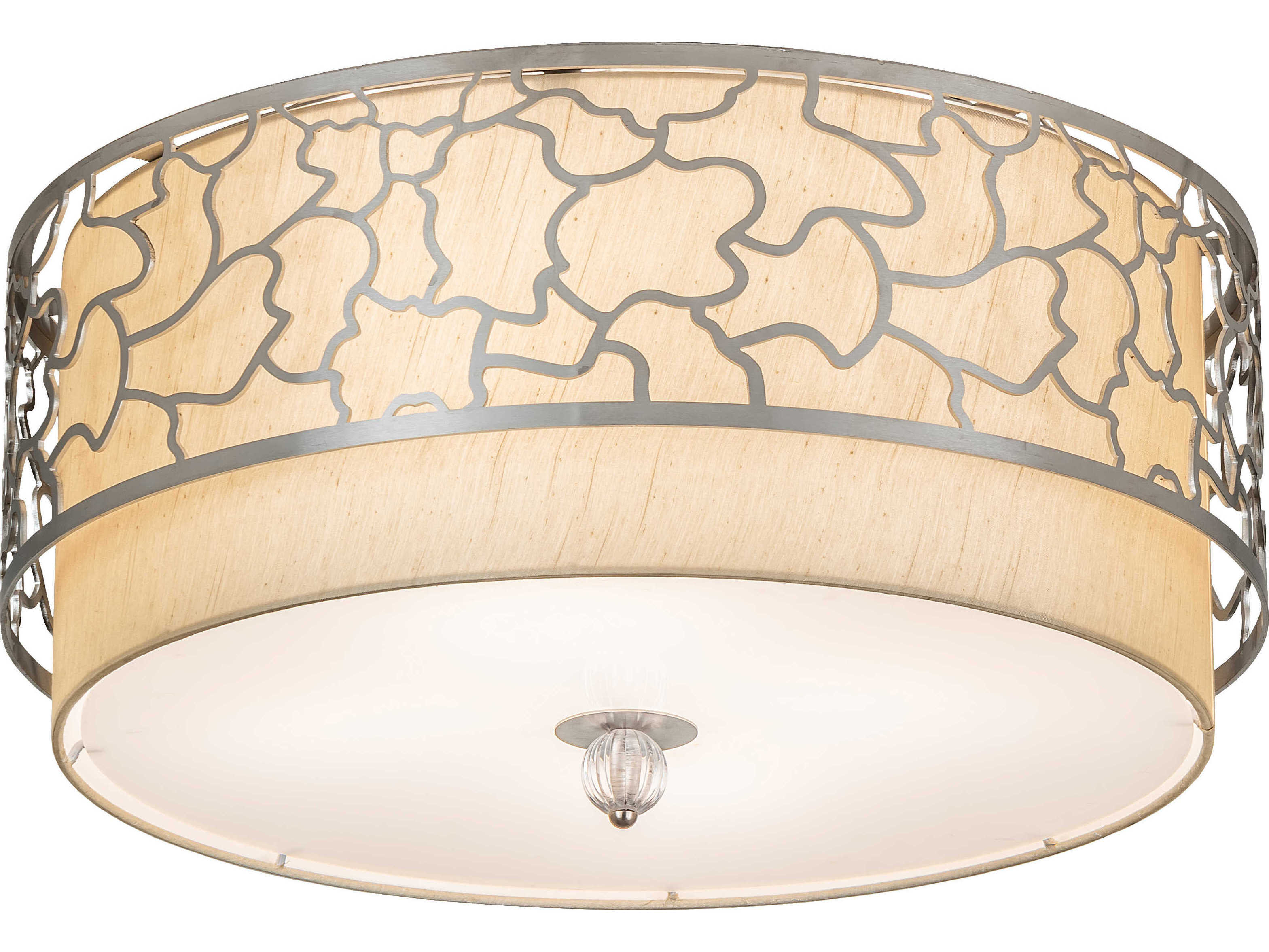 Meyda 12-Light Steel Glass LED Drum Round Flush Mount