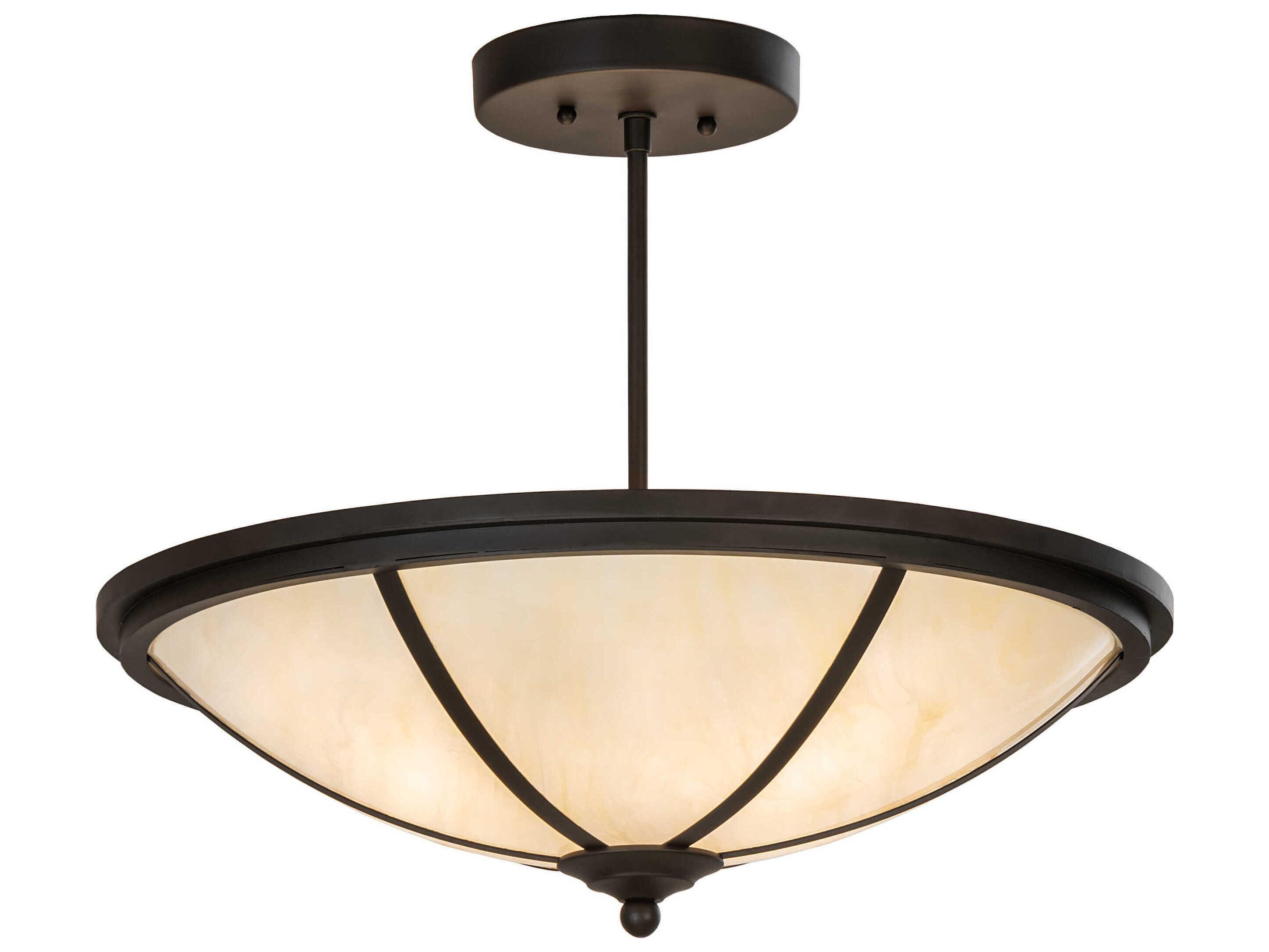 Meyda Commerce 4-Light Bronze Bowl Semi Flush Mount