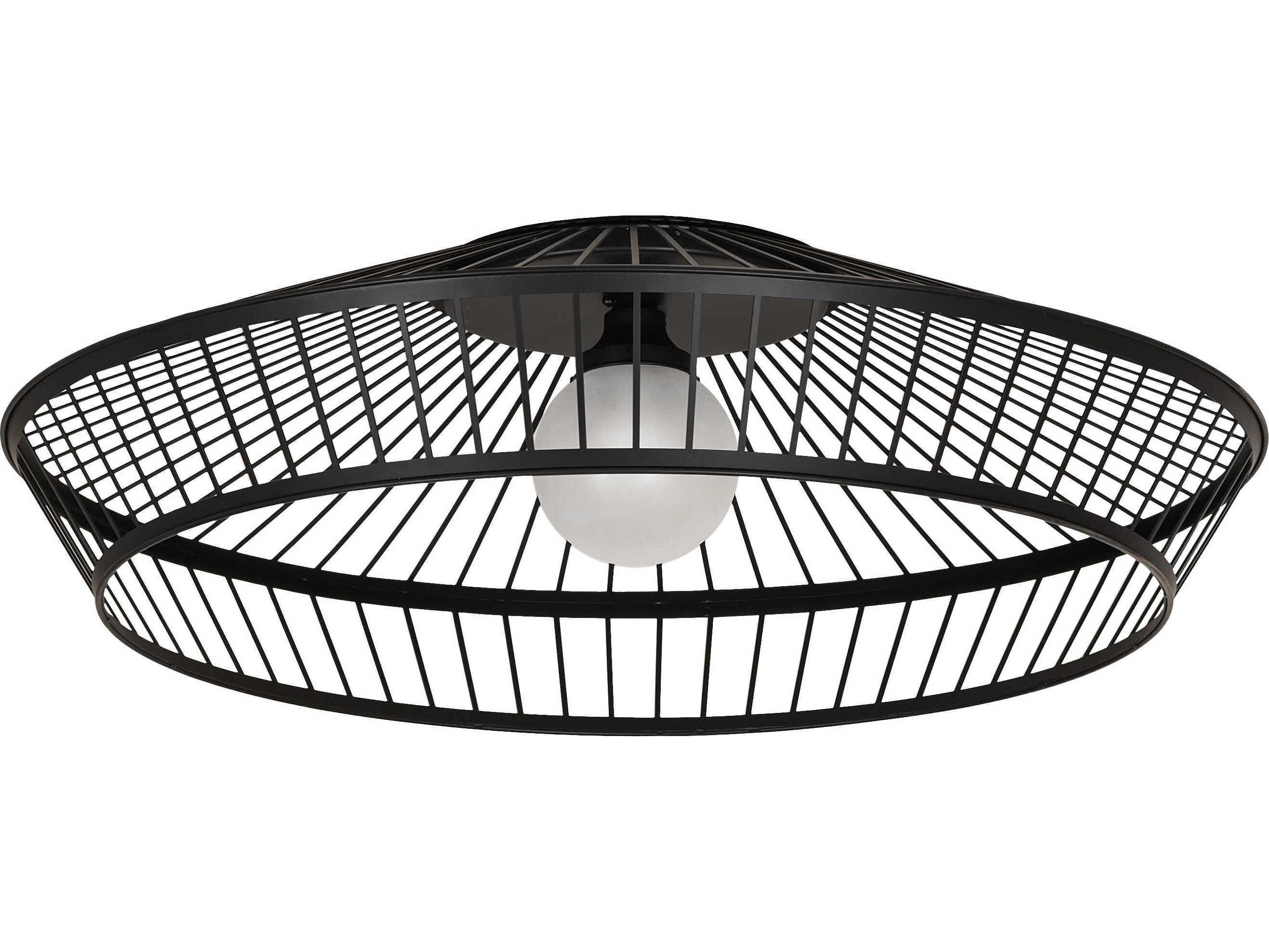 Meyda Cilindro 1-Light Solar Black Round Flush Mount