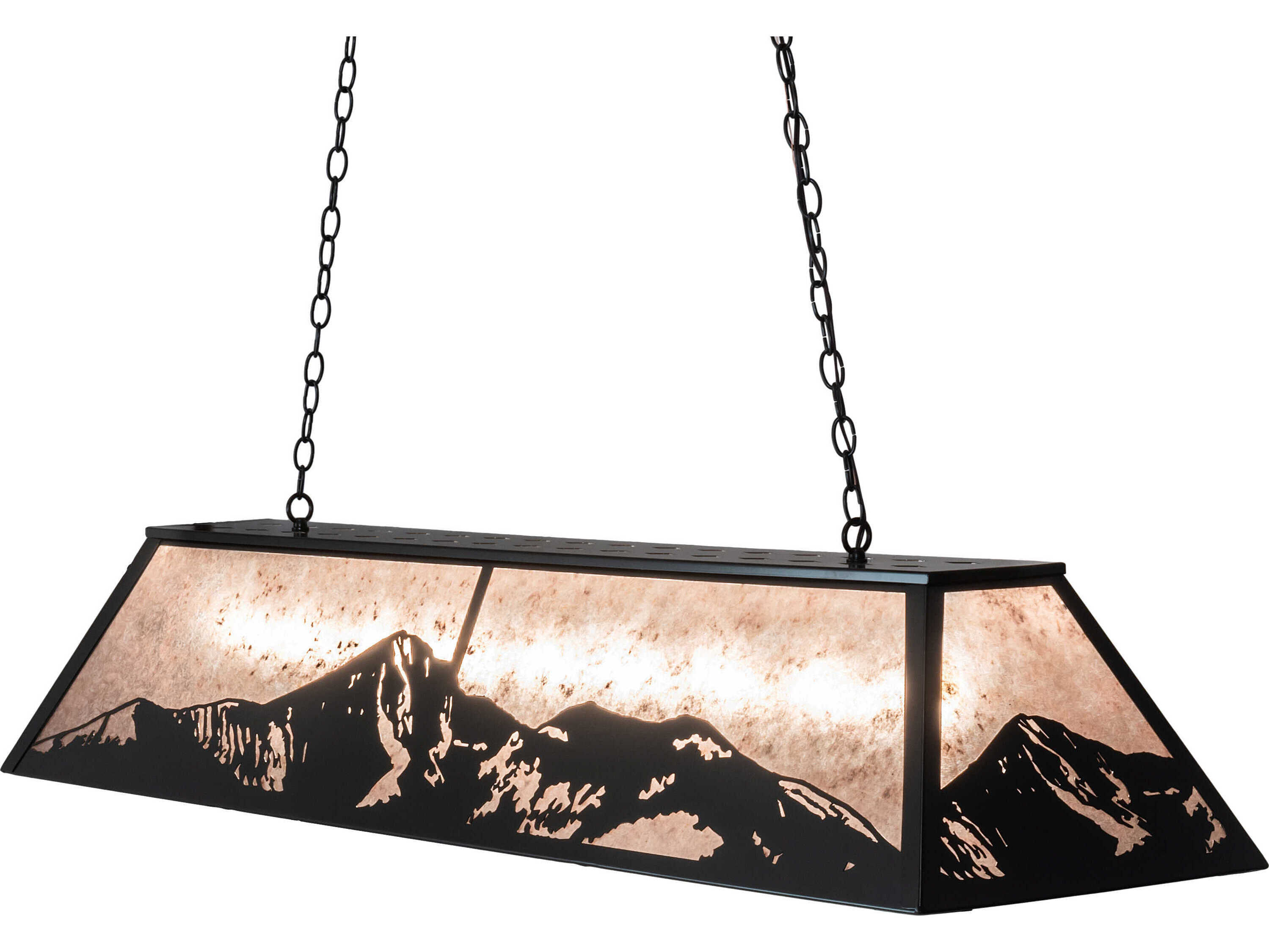 Meyda Mountain Range 9-Light Timeless Bronze Glass Island Pendant