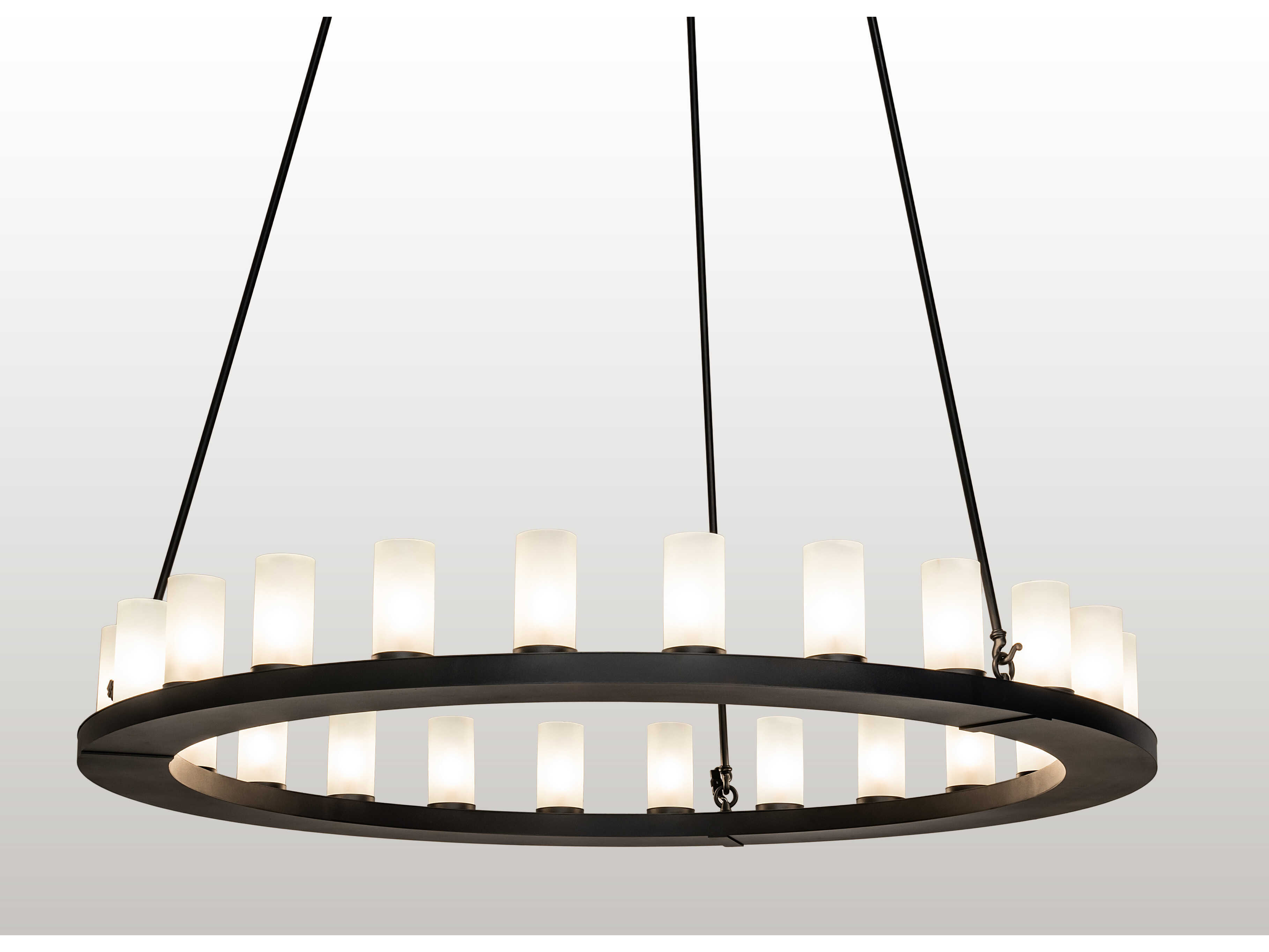 Meyda Loxley 21-Light Black Glass Cylinder Chandelier