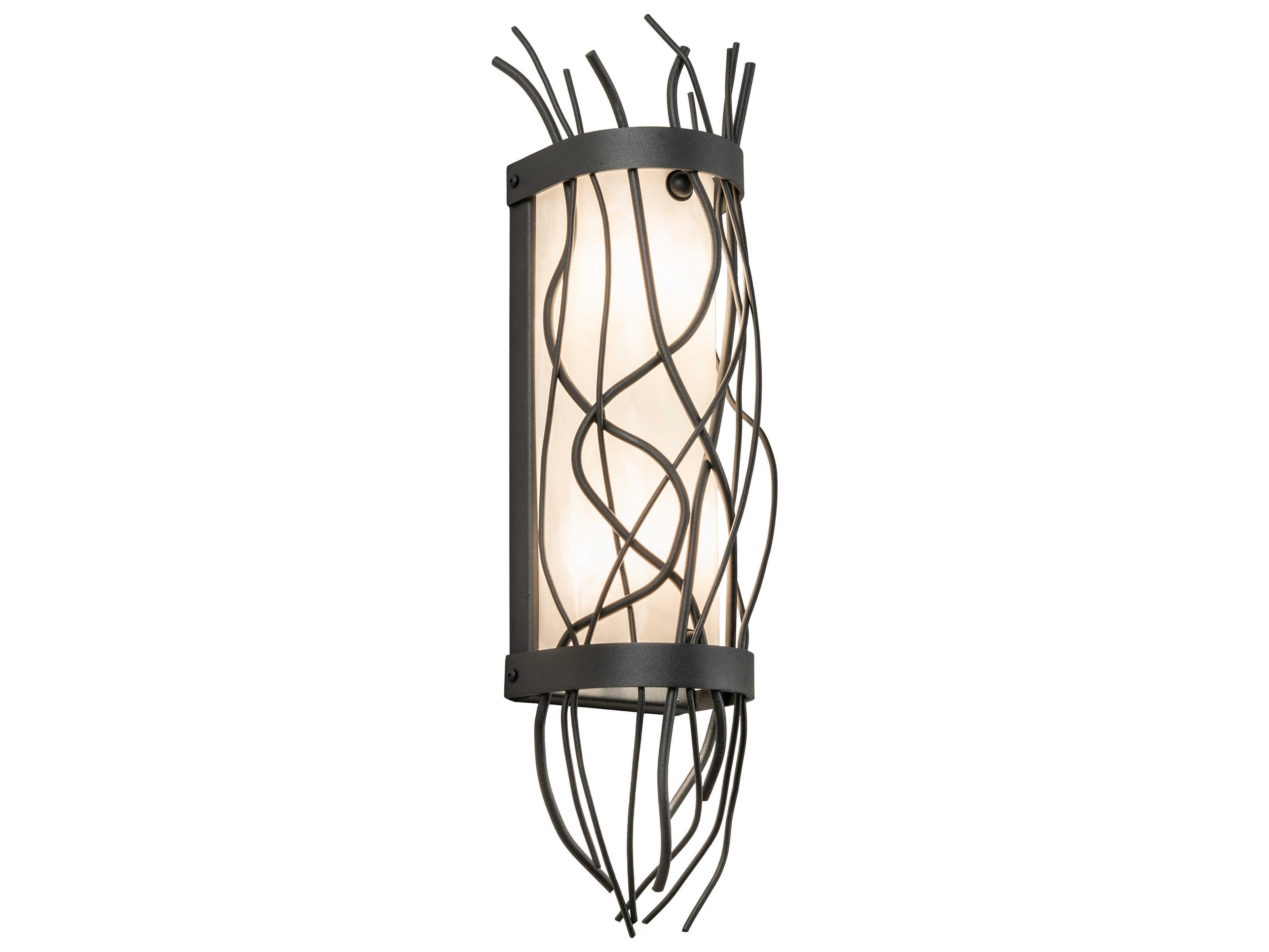 Meyda Rama 2-Light Black Glass Wall Sconce