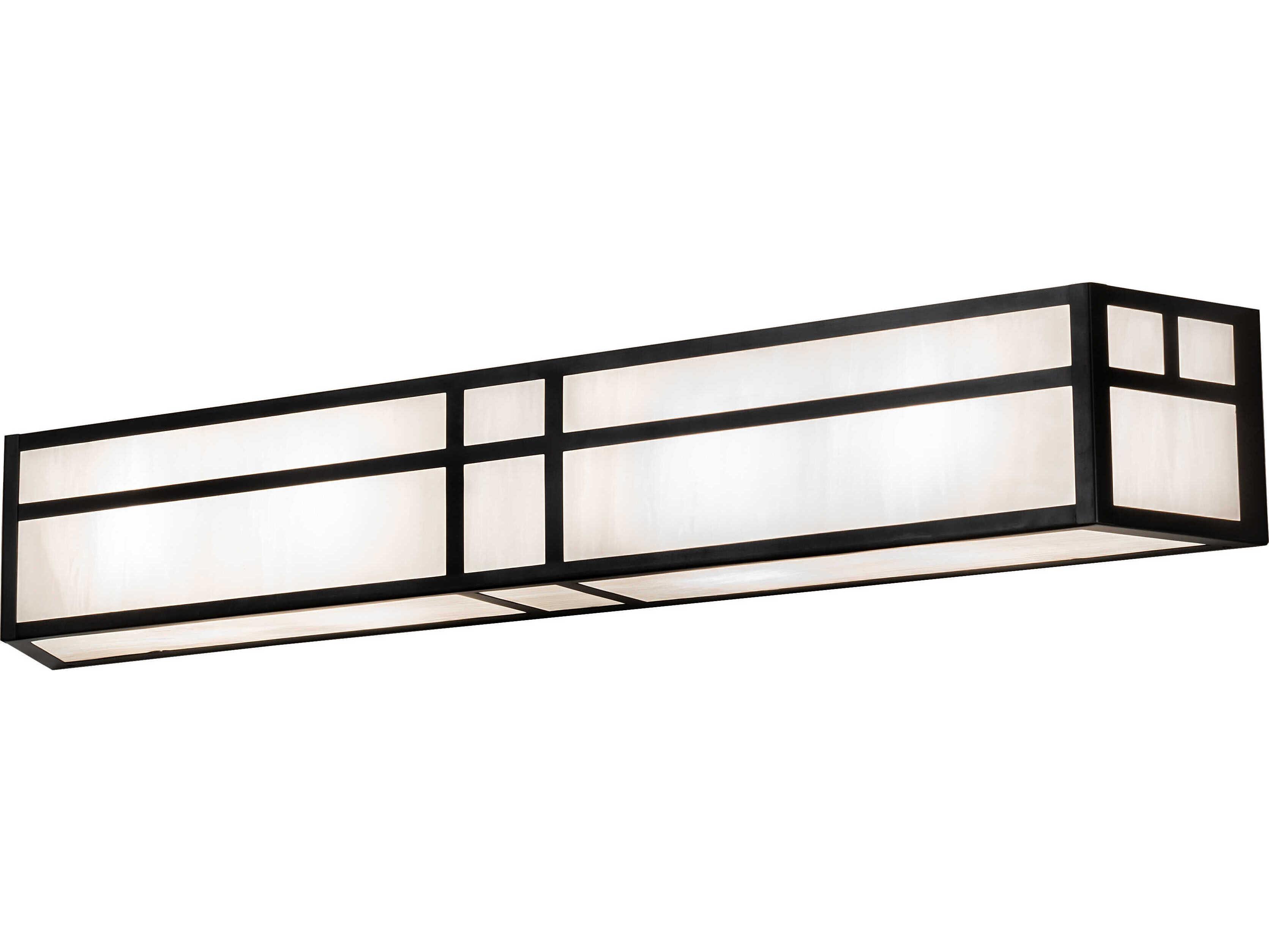 Meyda Hyde Park 4-Light Craftsman Brown Glass LED Vanity Light