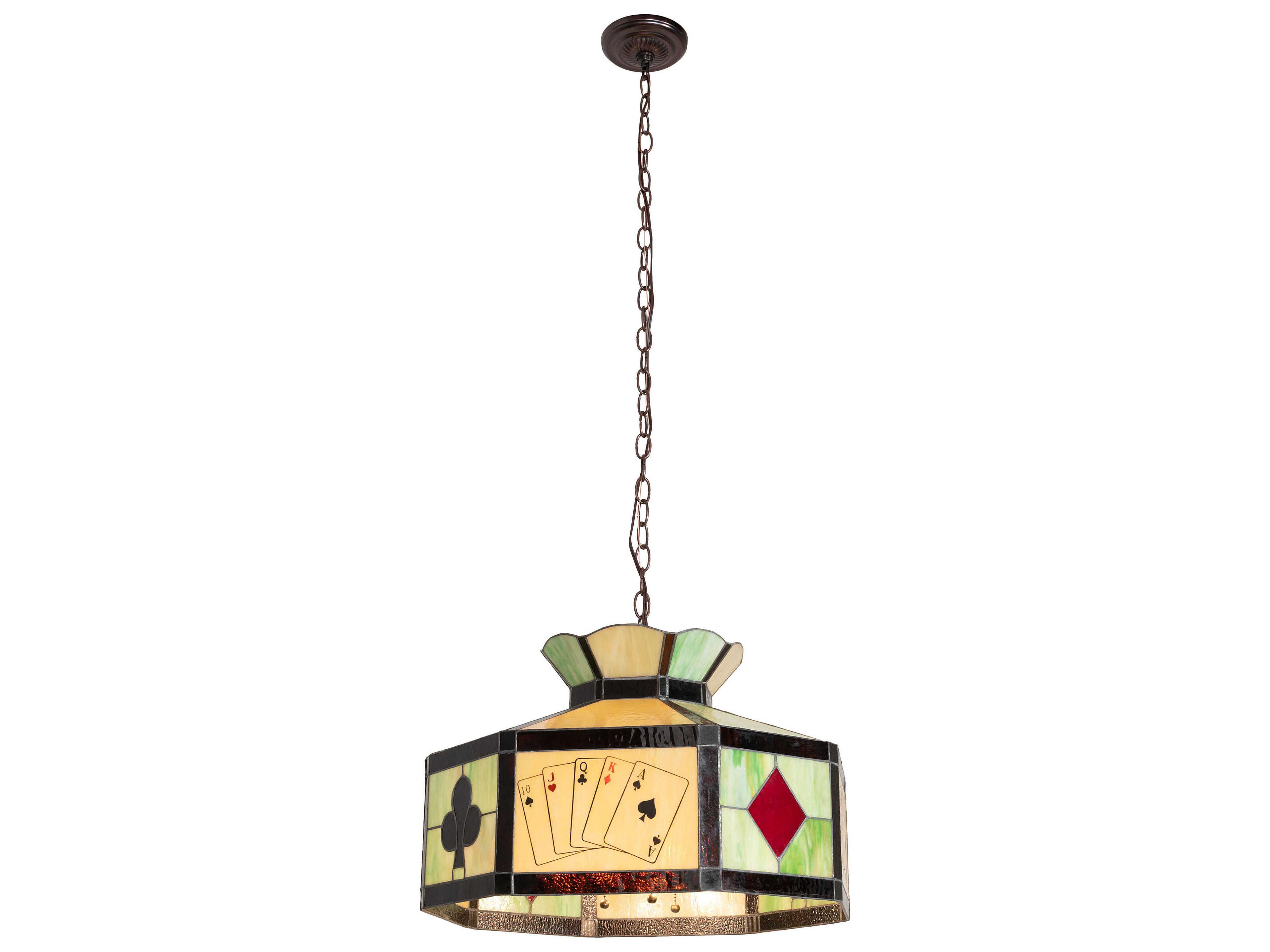 Meyda Poker Face 3-Light Off White Traditional Pendant