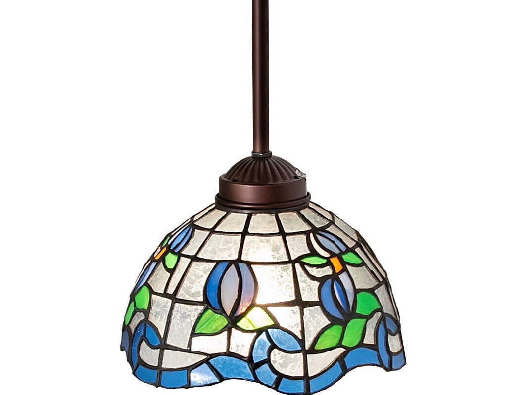 Meyda Roseborder 1-Light Bronze Traditional Mini Pendant
