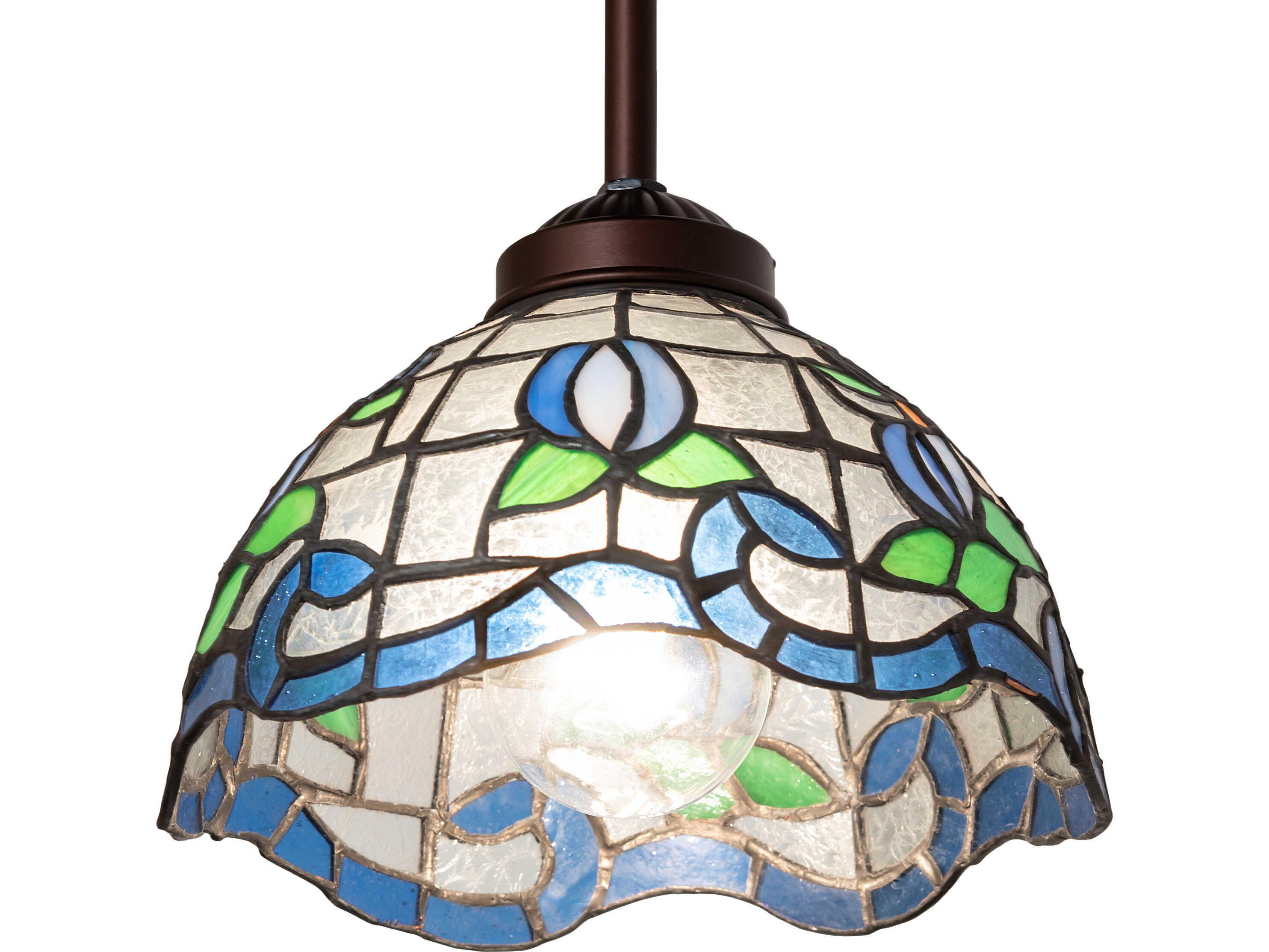 Meyda Roseborder 1-Light Bronze Traditional Mini Pendant