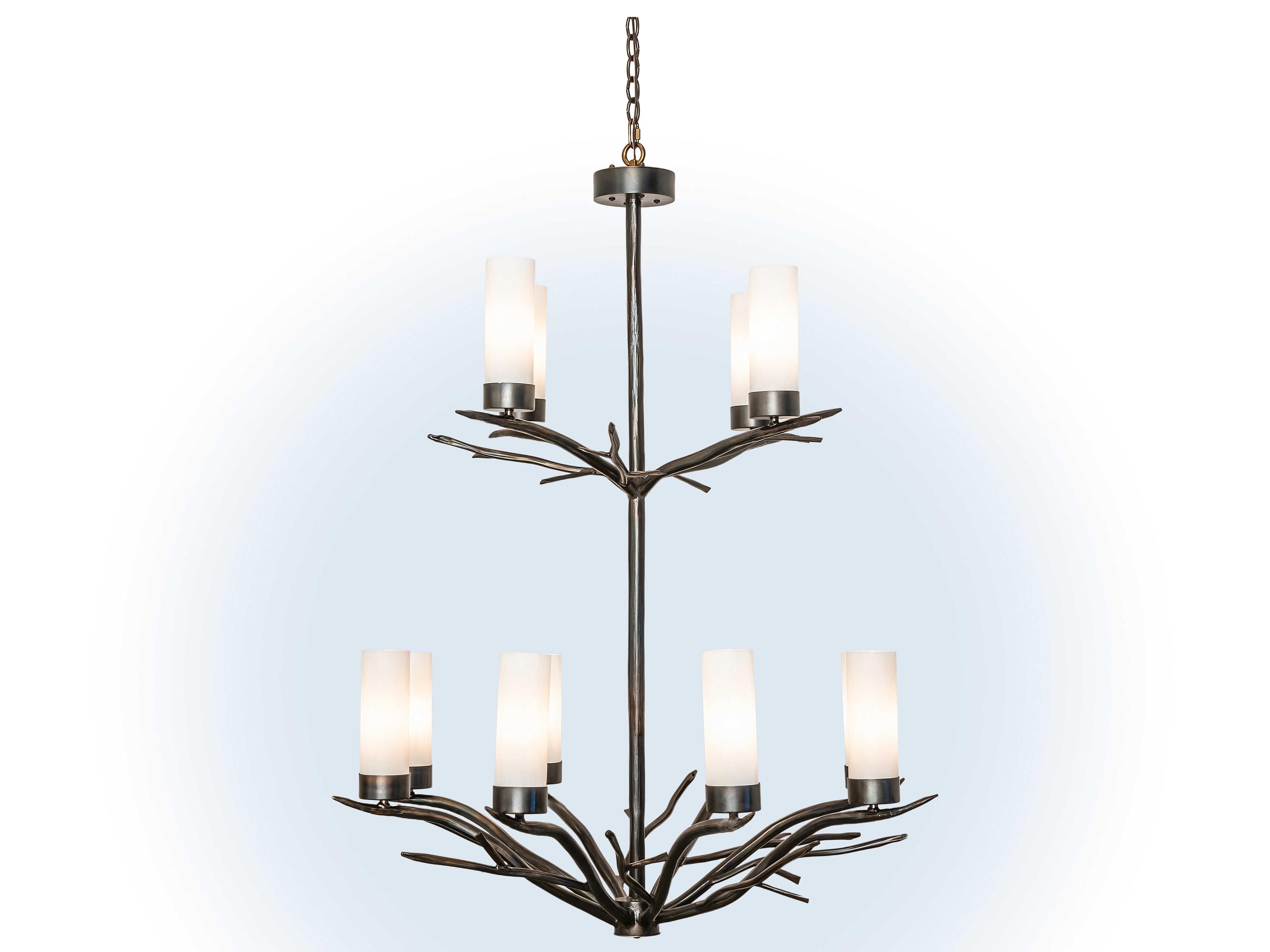 Meyda Winter Solstice 12-Light Steel LED Candelabra Cylinder Tiered Chandelier