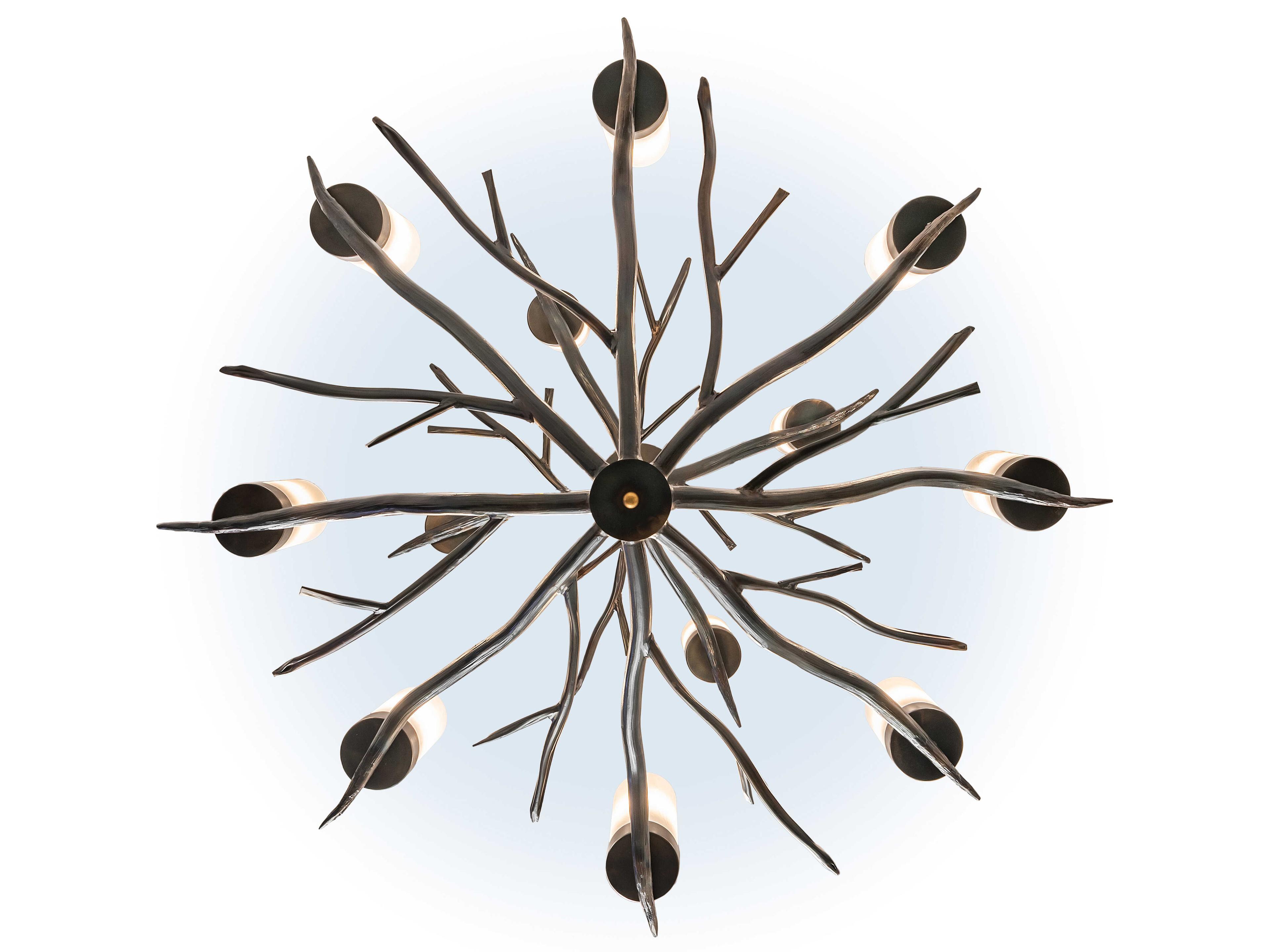 Meyda Winter Solstice 12-Light Steel LED Candelabra Cylinder Tiered Chandelier