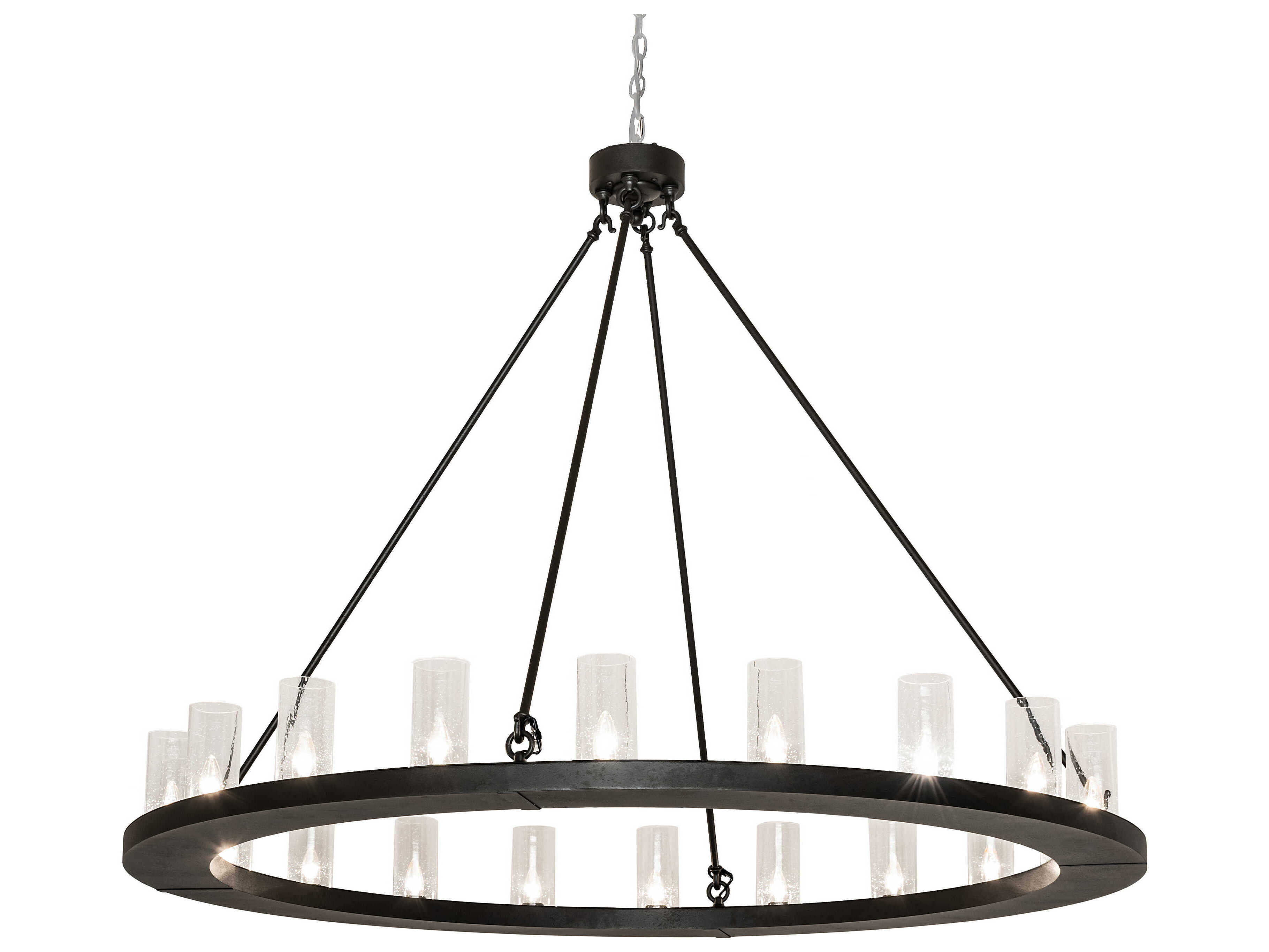 Meyda Loxley 20-Light Black Glass Cylinder Chandelier