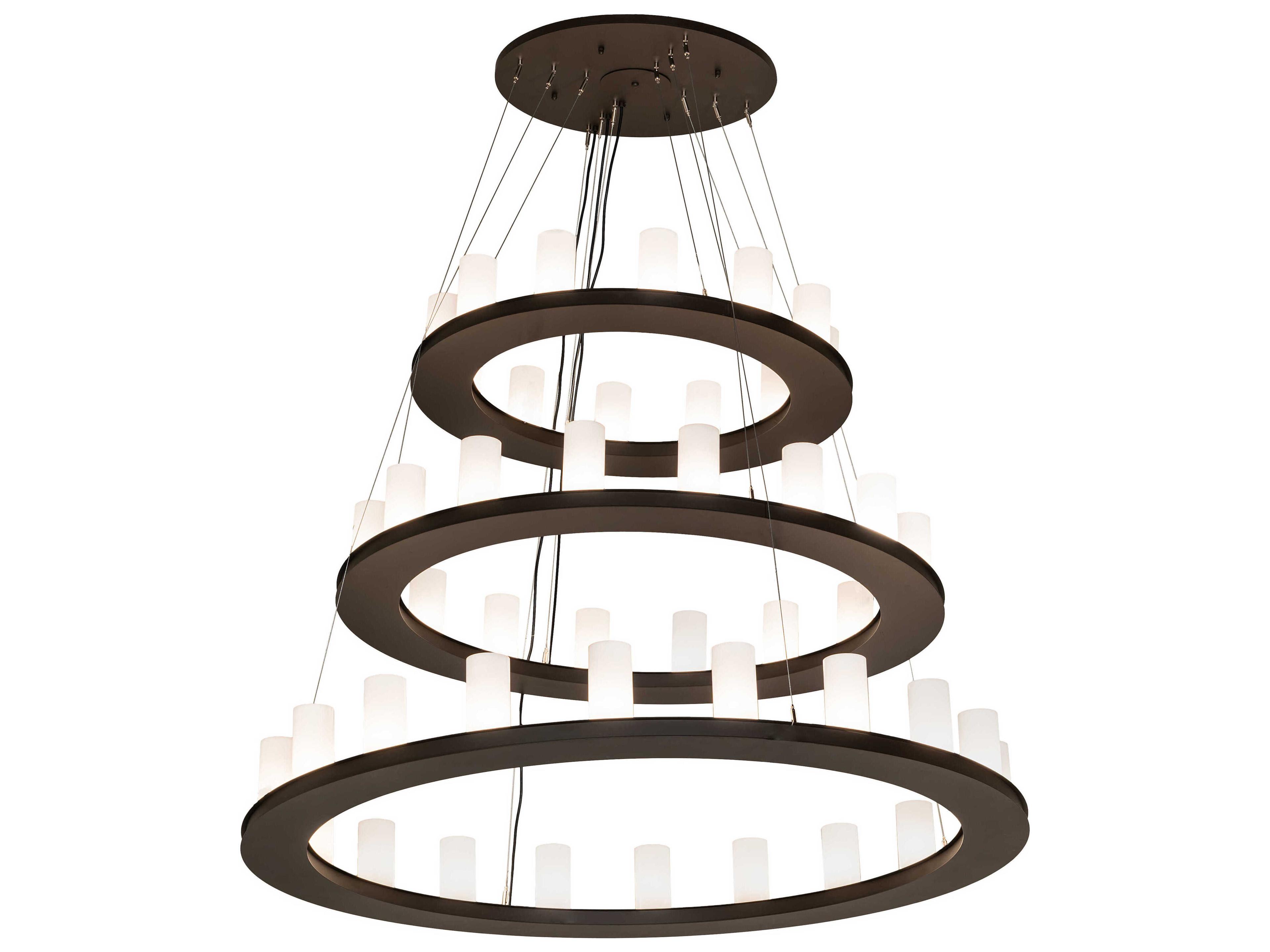 Meyda Loxley 48-Light Oil Rubbed Bronze LED Cylinder Tiered Chandelier