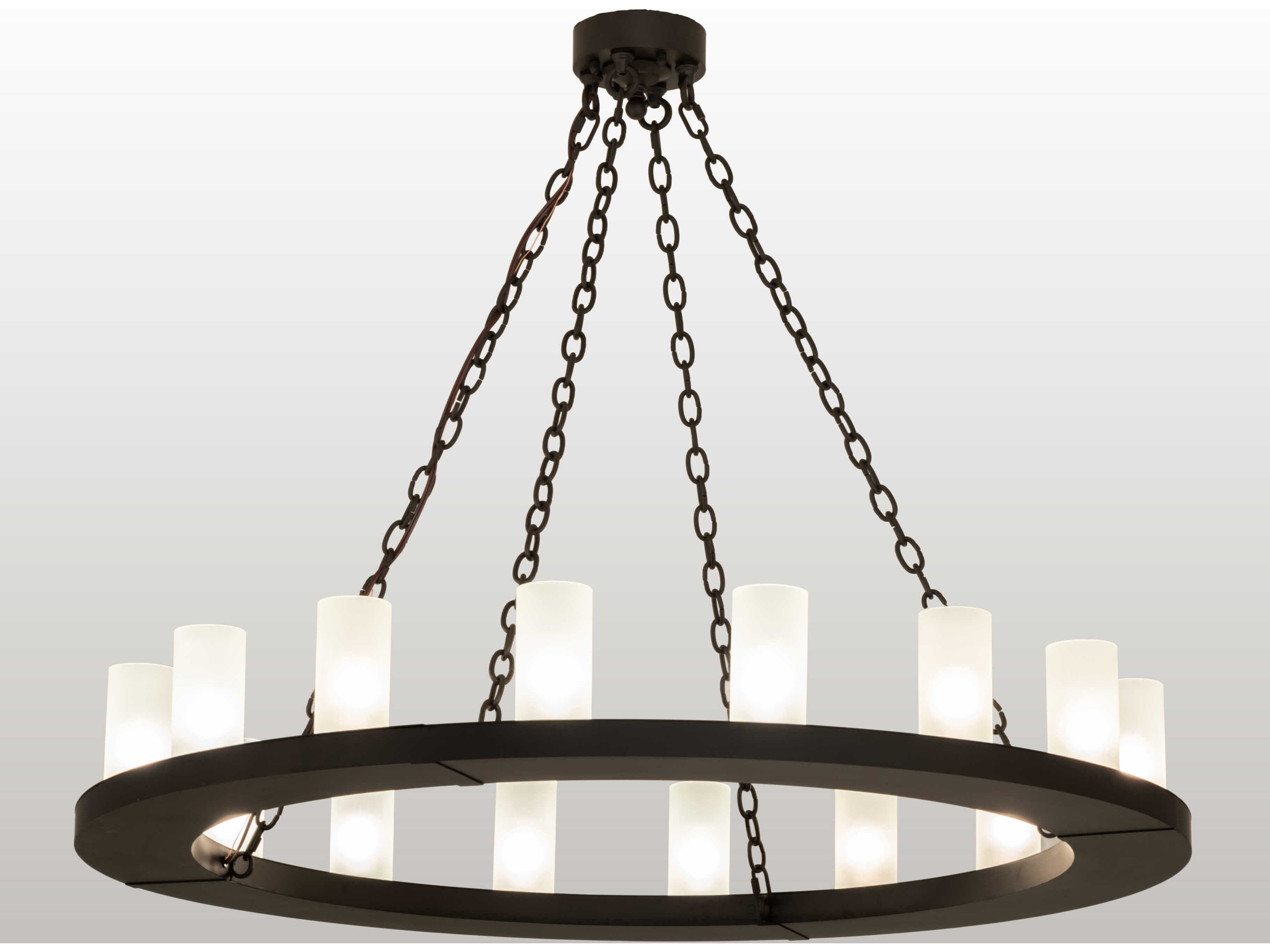 Meyda Loxley 16-Light6-Light Black Glass Cylinder Chandelier