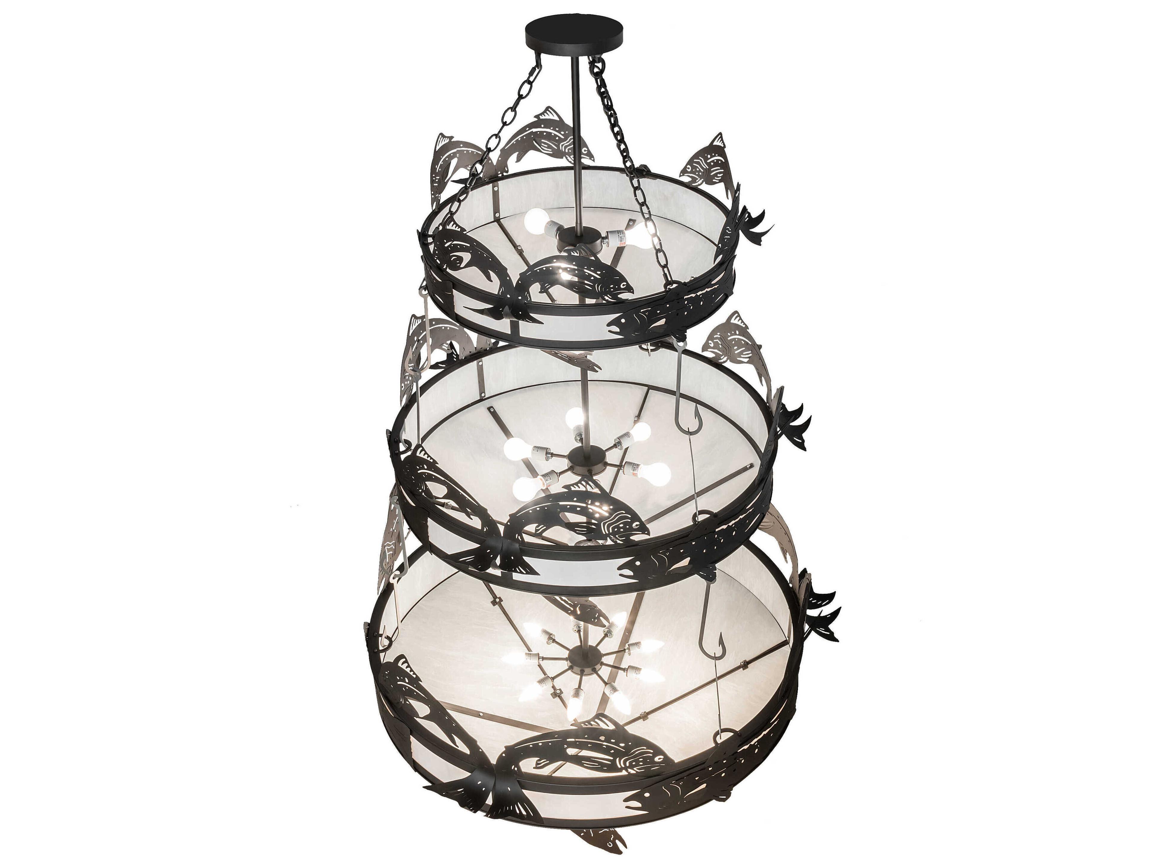 Meyda Catch Of The Day 18-Light8-Light Black Tiered Chandelier