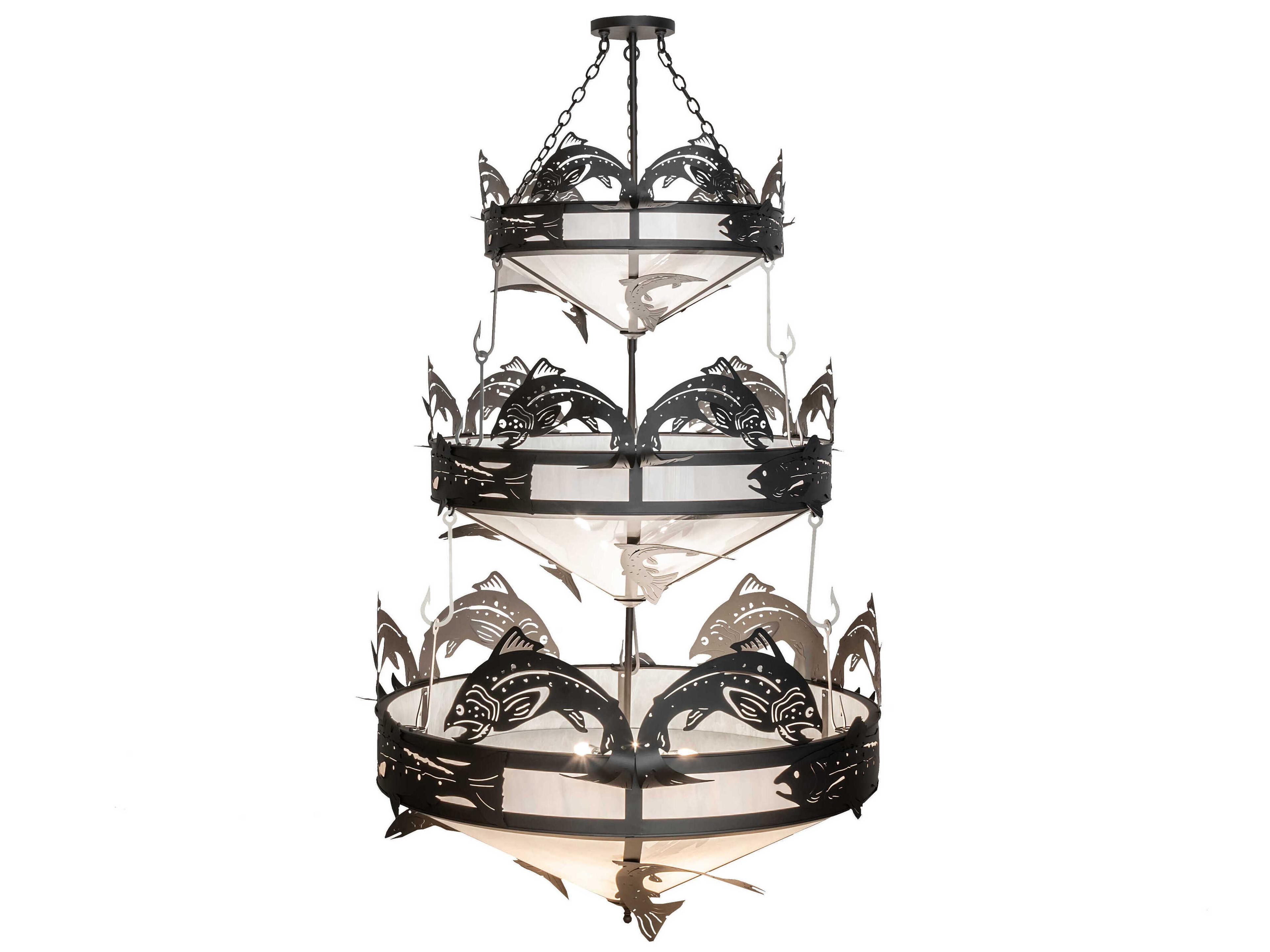 Meyda Catch Of The Day 18-Light8-Light Black Tiered Chandelier