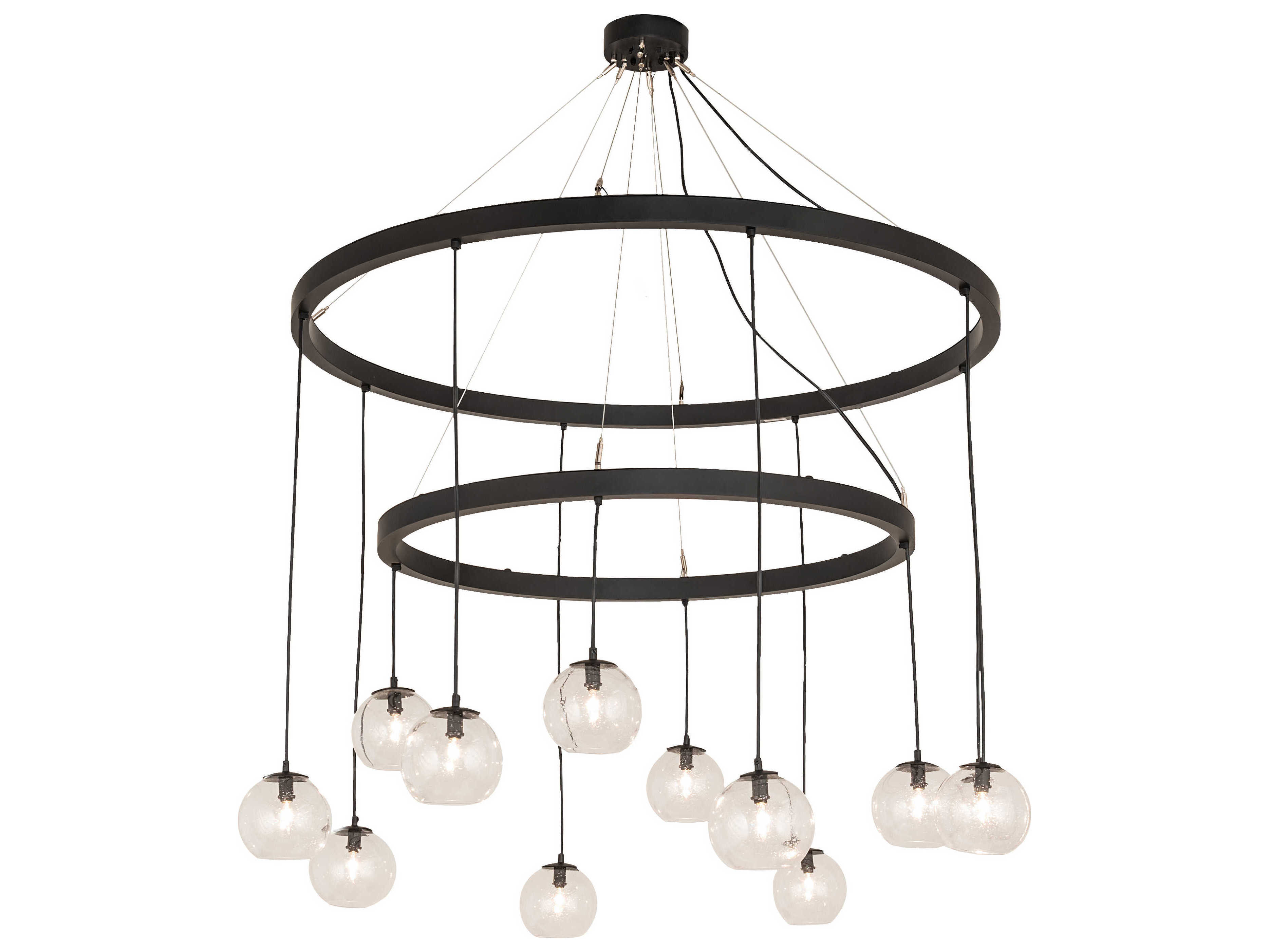 Meyda Bola 12-Light Black Glass Globe Chandelier