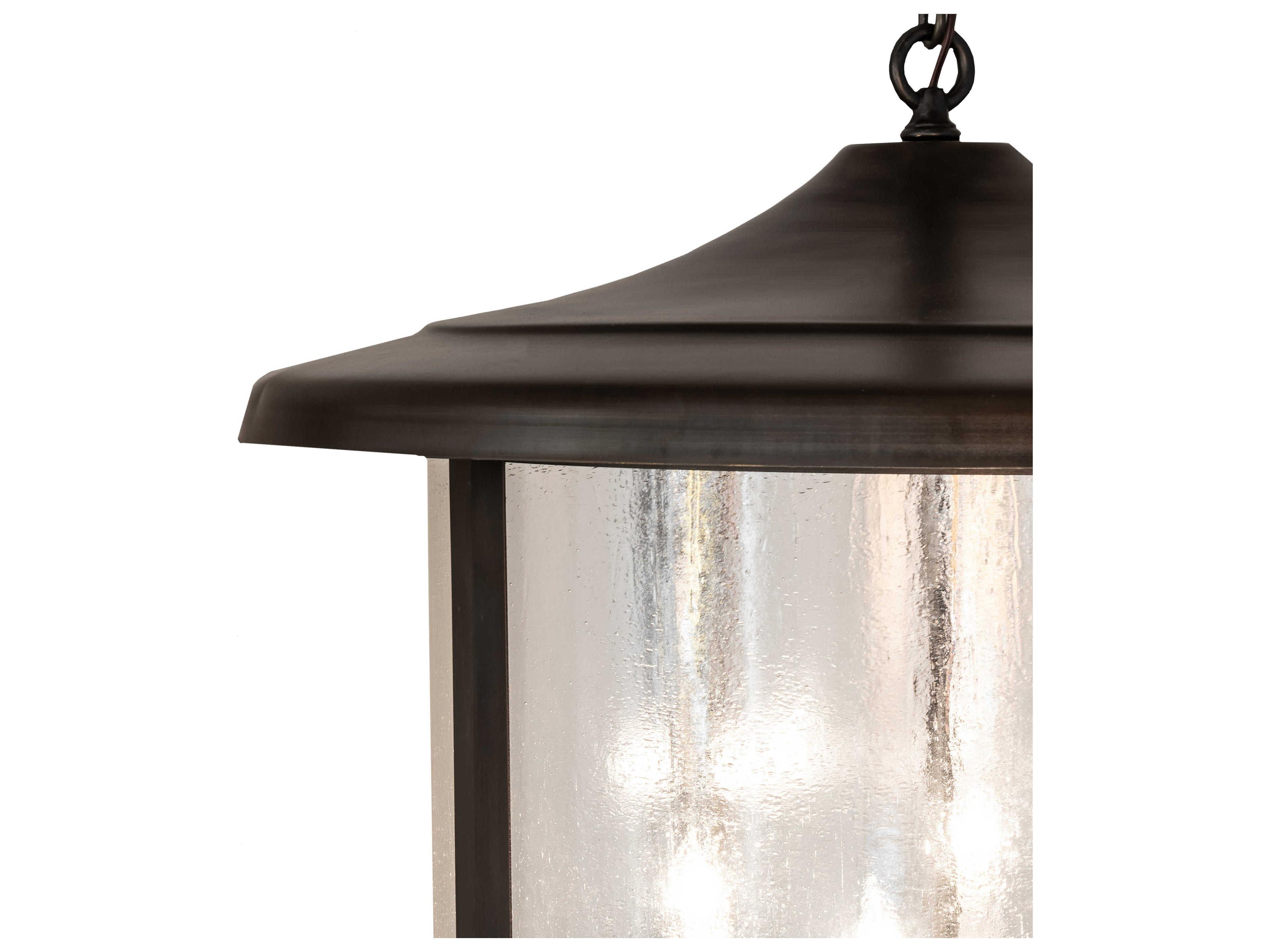 Meyda Fulton 8-Light Craftsman Brown Glass Cylinder Round Tiered Chandelier