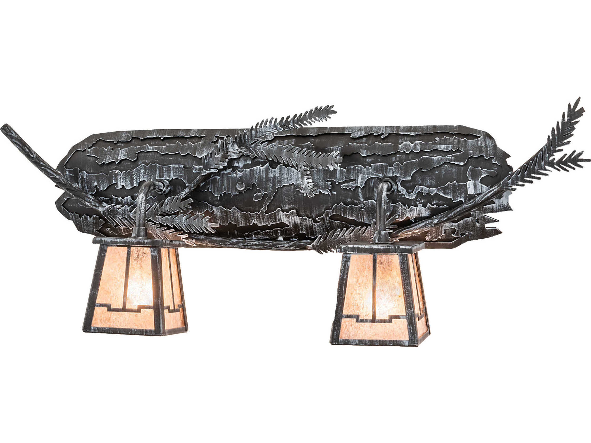 Meyda Pine Branch Valley View 2-Light Gray Glass Vanity Light