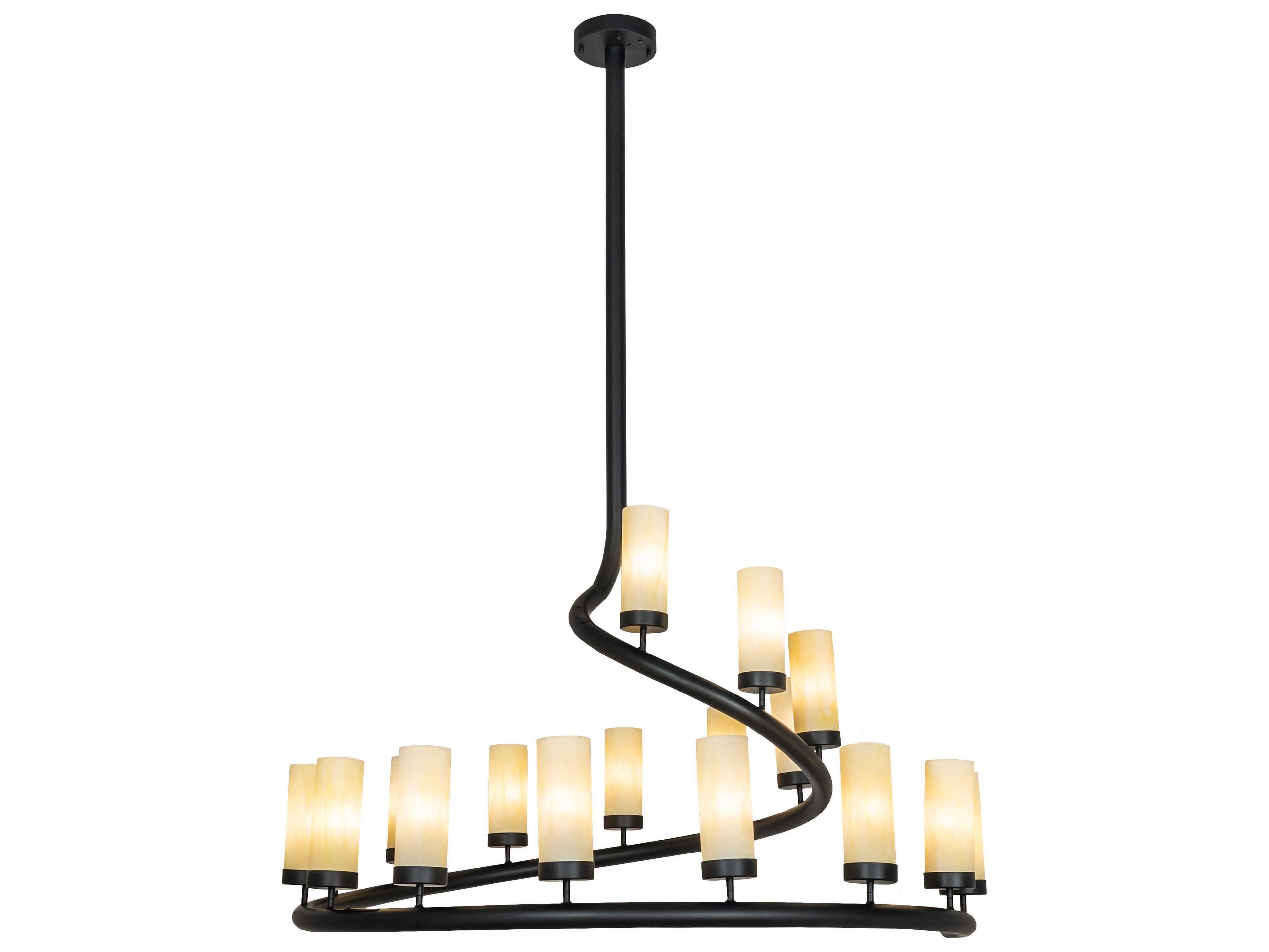 Meyda French Horn 17-Light Black Cylinder Chandelier