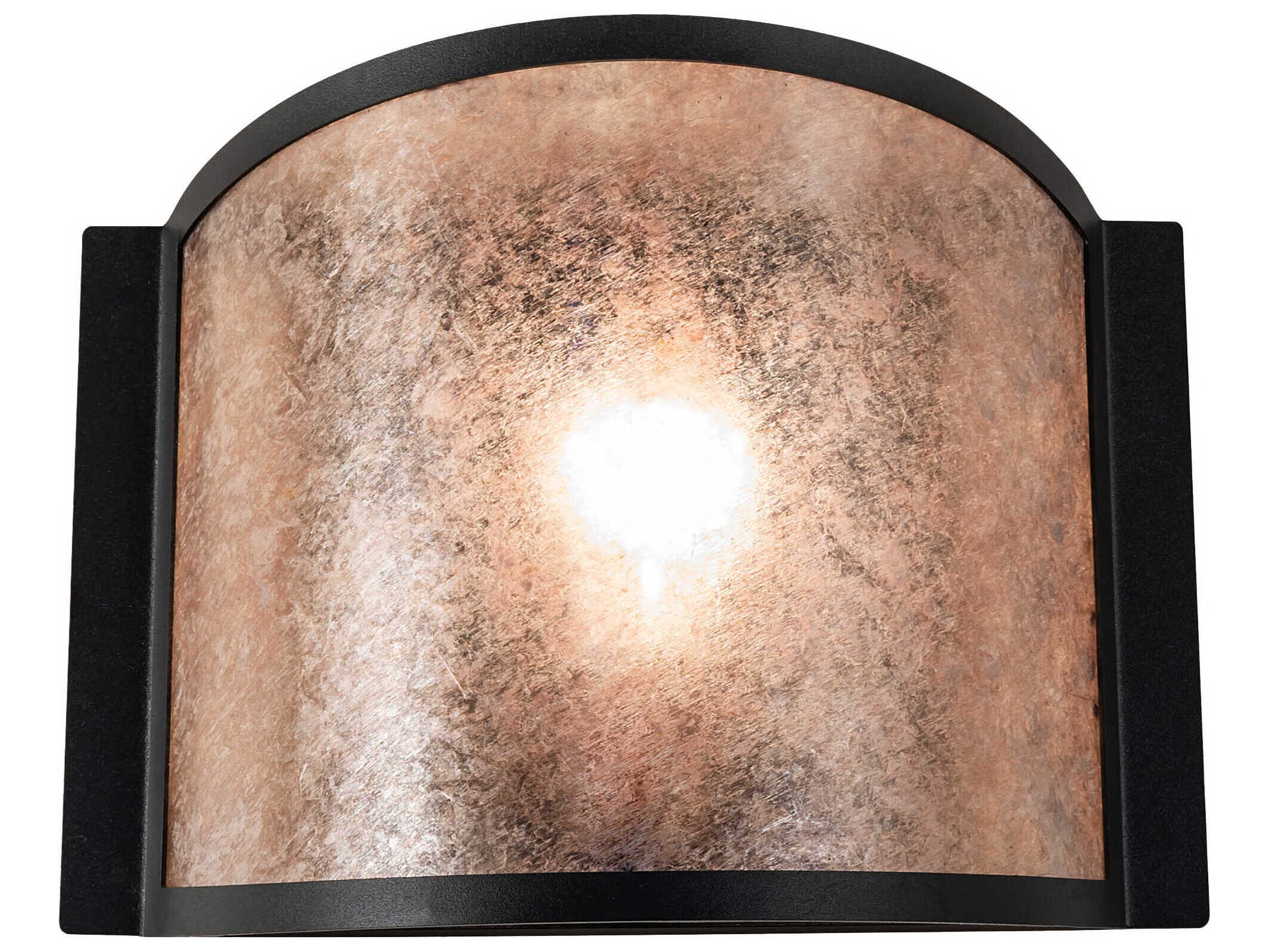 Meyda Mission 1-Light Black Glass Wall Sconce