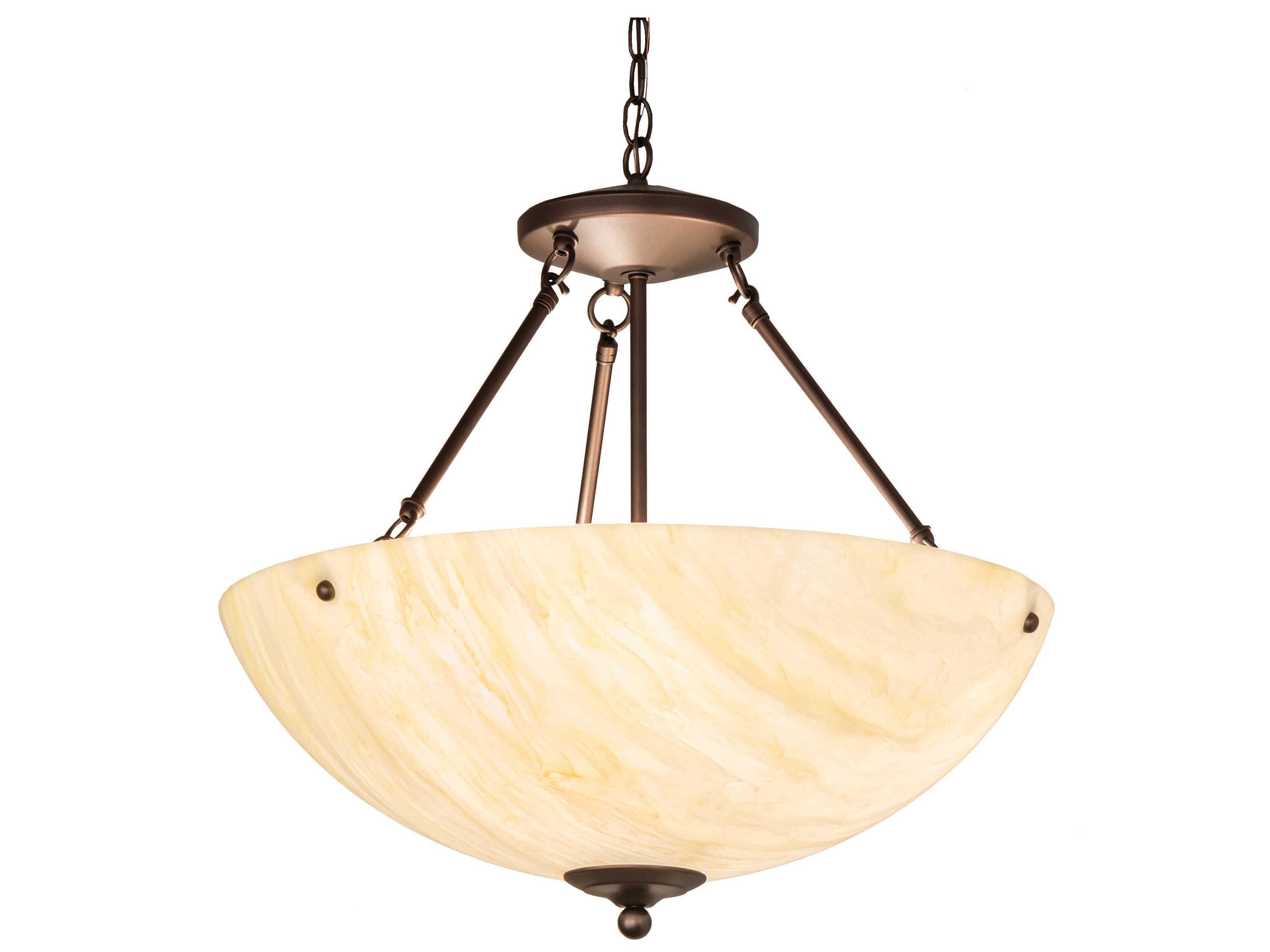 Meyda Madison 3-Light Mahogany Bronze Bowl Pendant