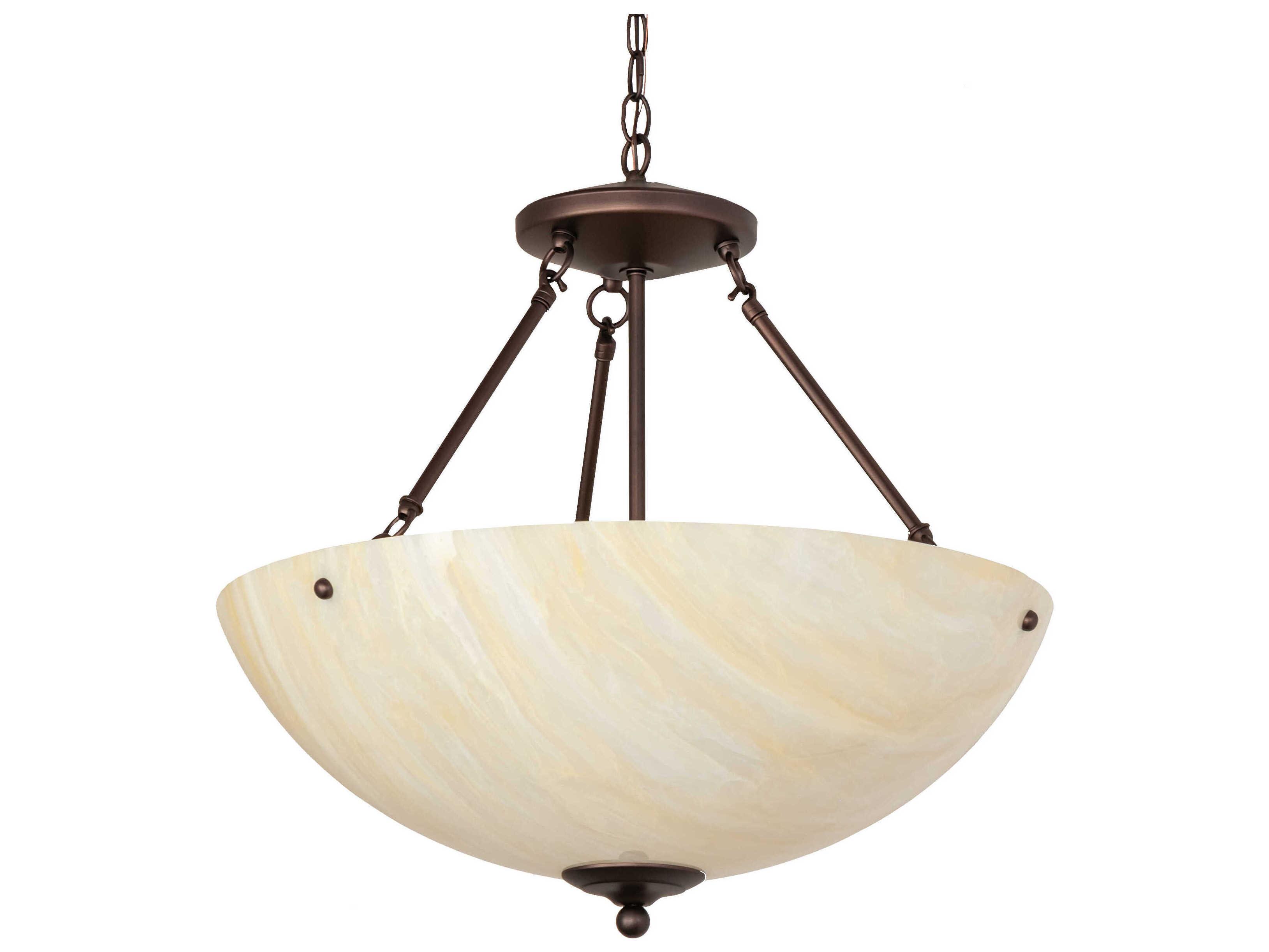 Meyda Madison 3-Light Mahogany Bronze Bowl Pendant