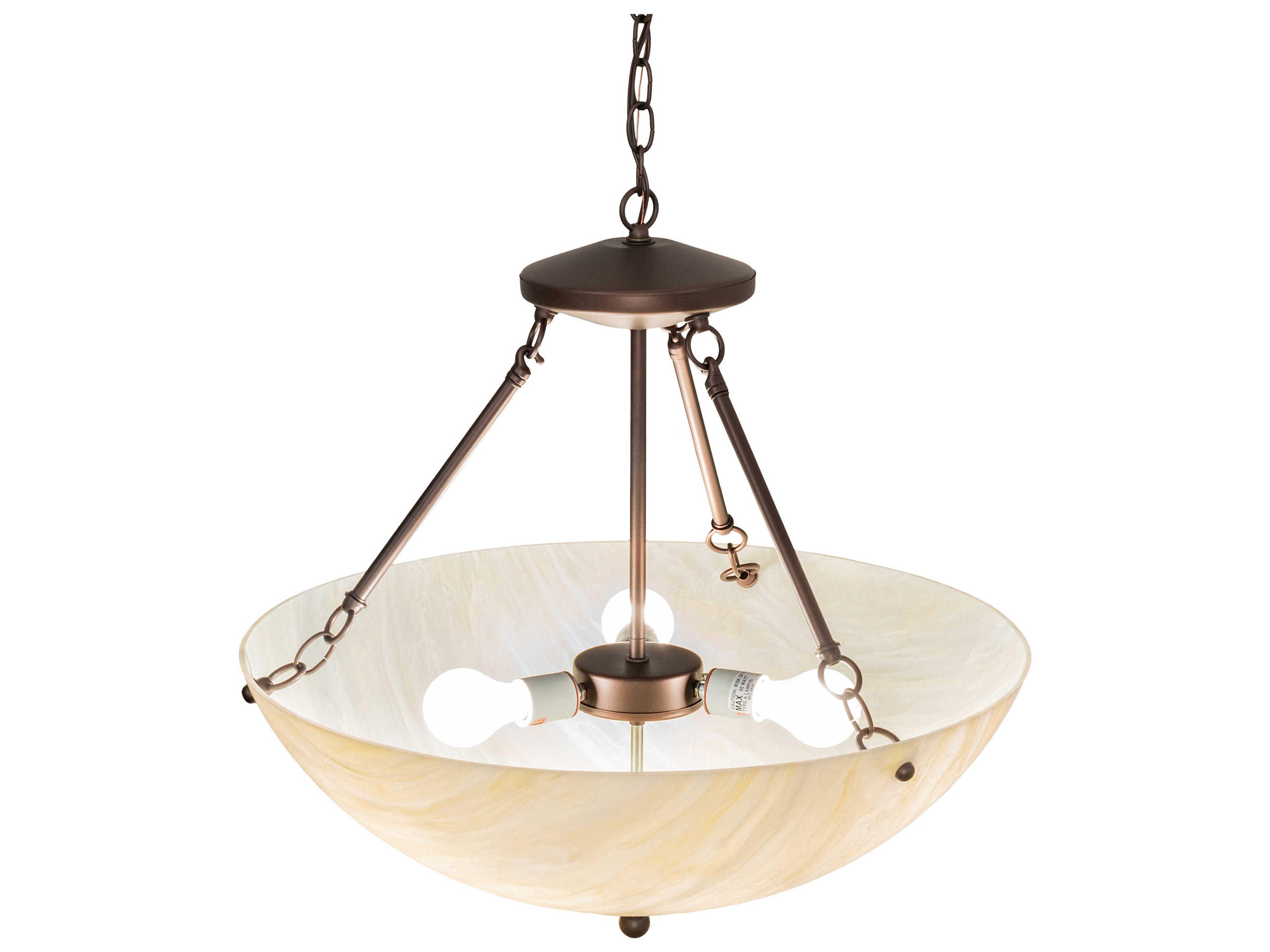 Meyda Madison 3-Light Mahogany Bronze Bowl Pendant
