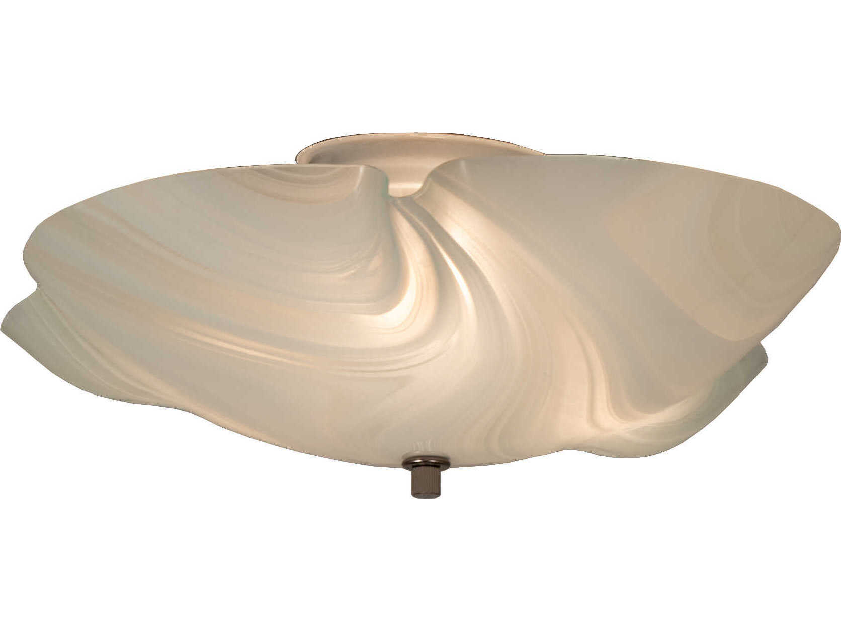 Meyda Metro 3-Light Brushed Nickel Glass Flush Mount