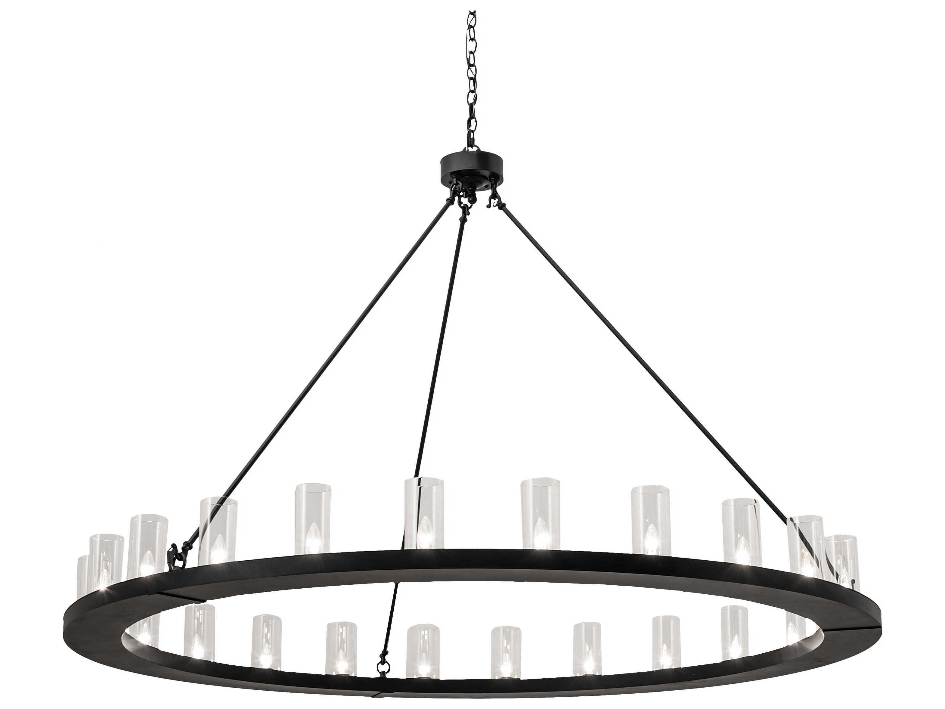 Meyda Loxley 24-Light Black Glass Cylinder Chandelier