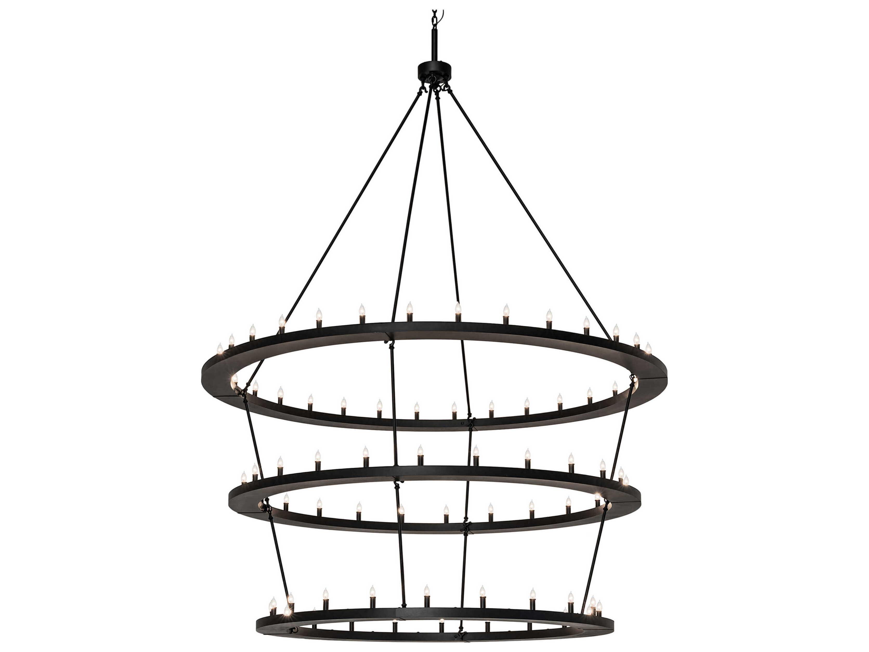 Meyda Loxley 76-Light Black Tiered Chandelier