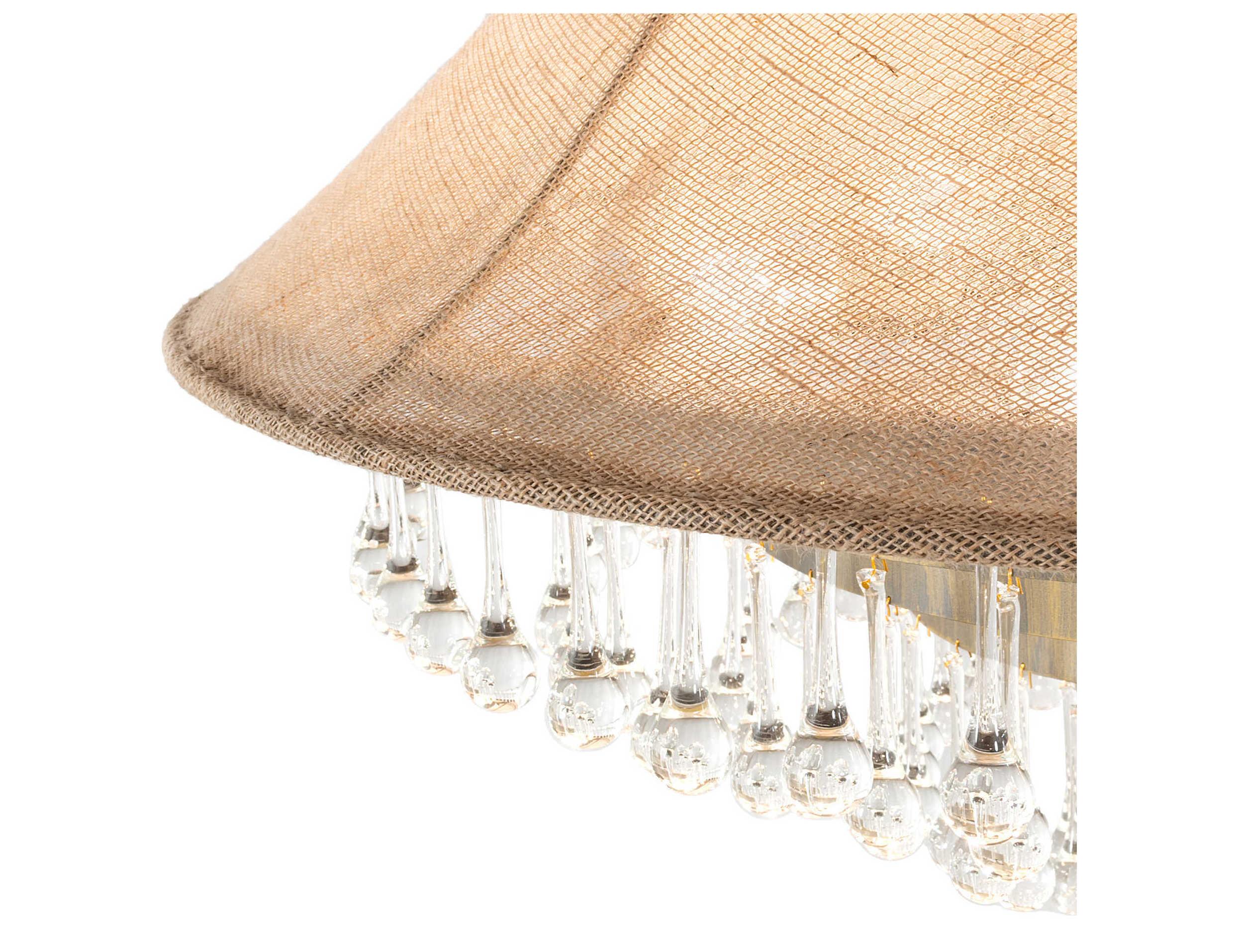 Meyda Mosier 6-Light Antique Brass Crystal Tiered Pendant