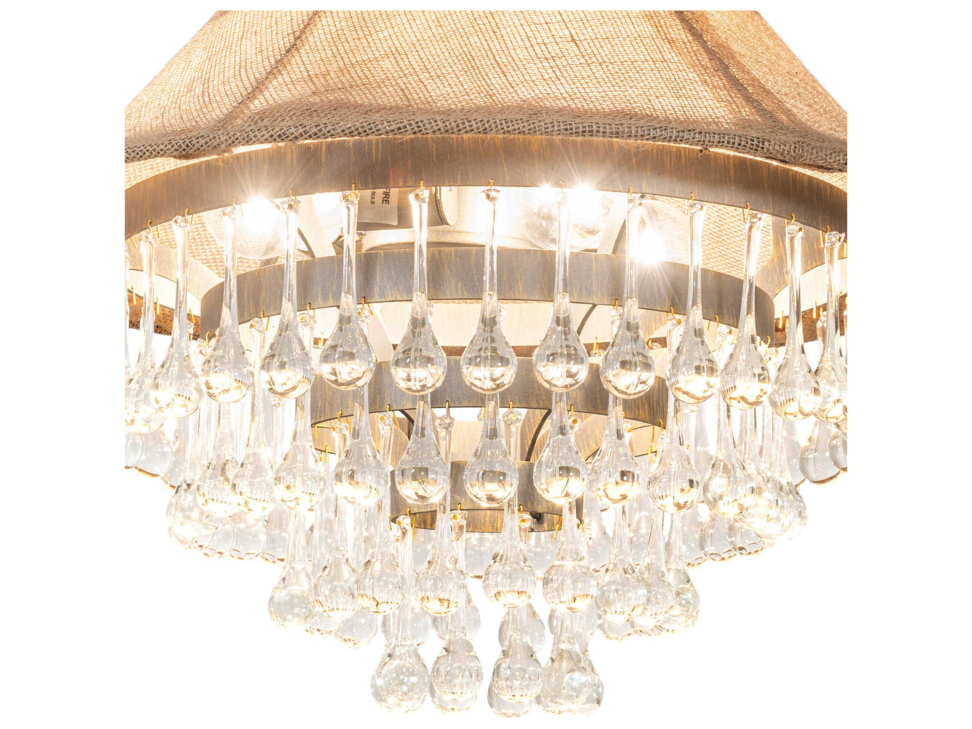 Meyda Mosier 4-Light Antique Brass Crystal Tiered Pendant