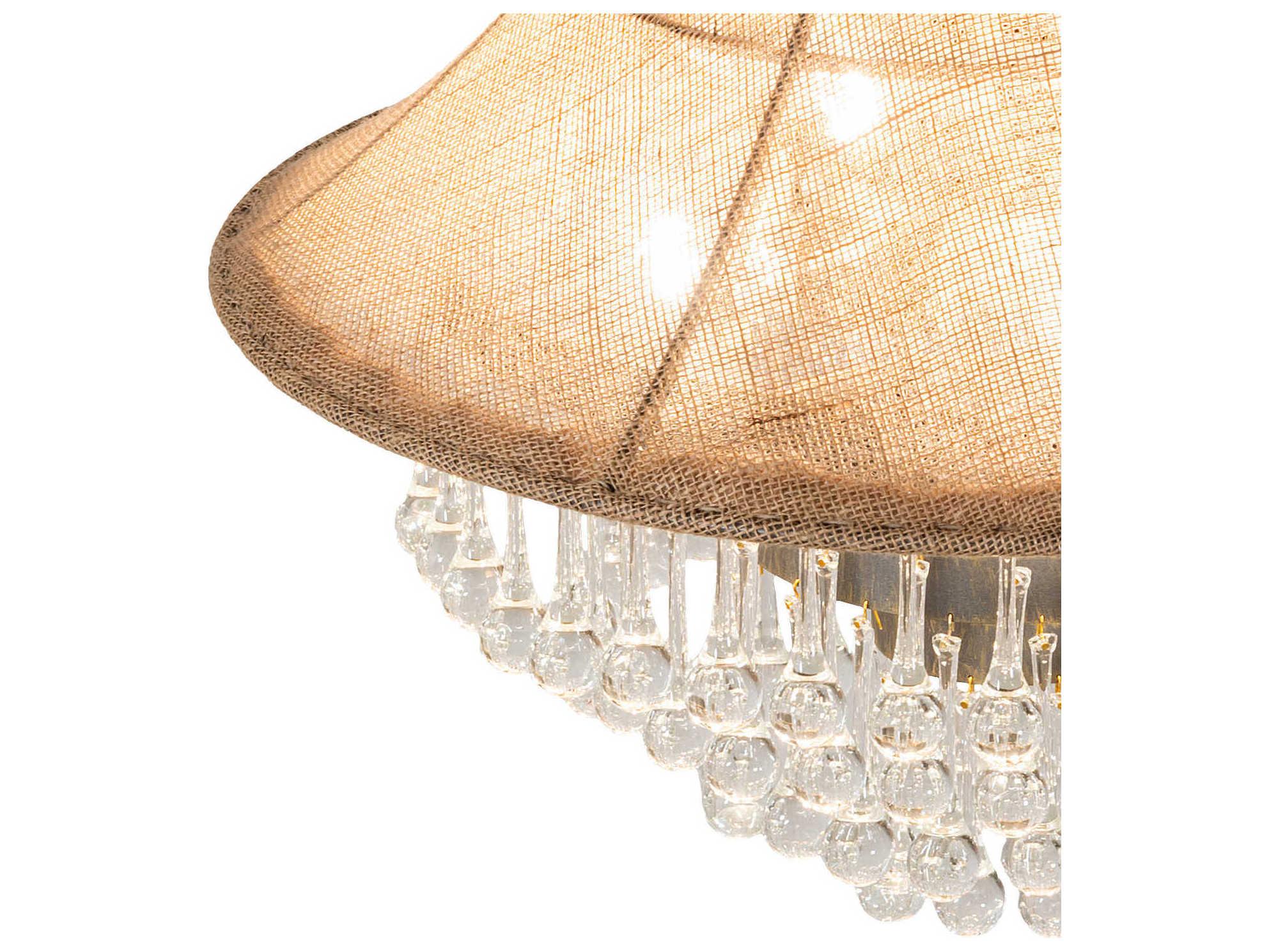 Meyda Mosier 4-Light Antique Brass Crystal Tiered Pendant