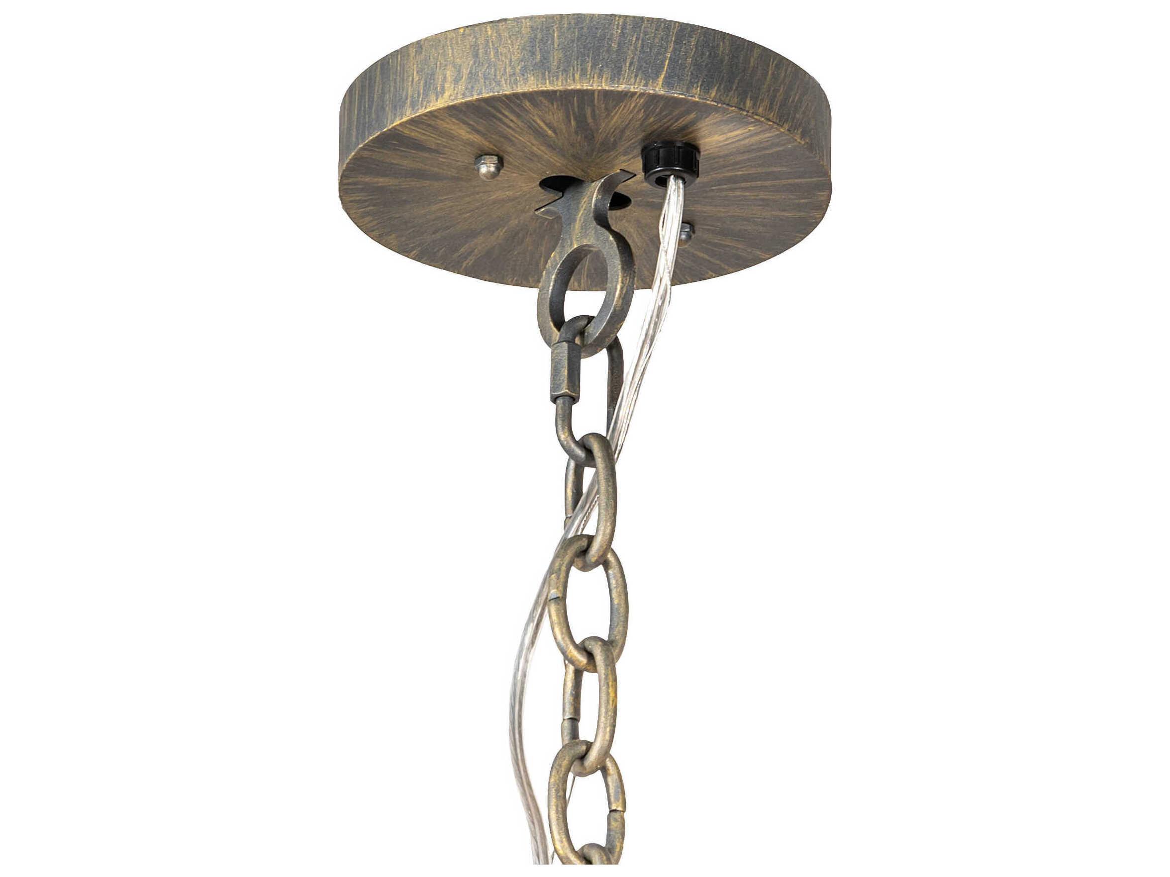 Meyda Mosier 4-Light Antique Brass Crystal Tiered Pendant