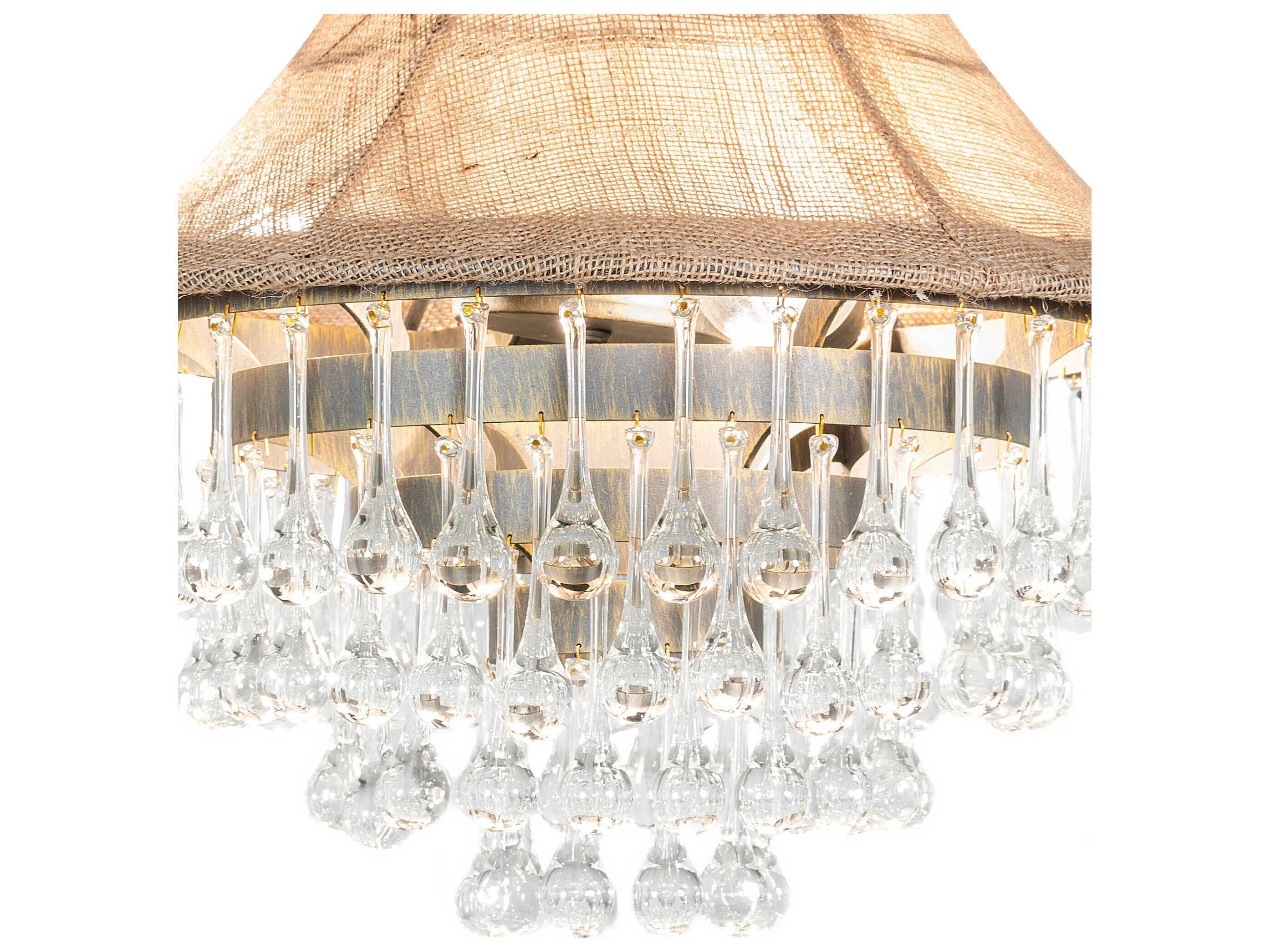 Meyda Mosier 3-Light Antique Brass Crystal Tiered Pendant