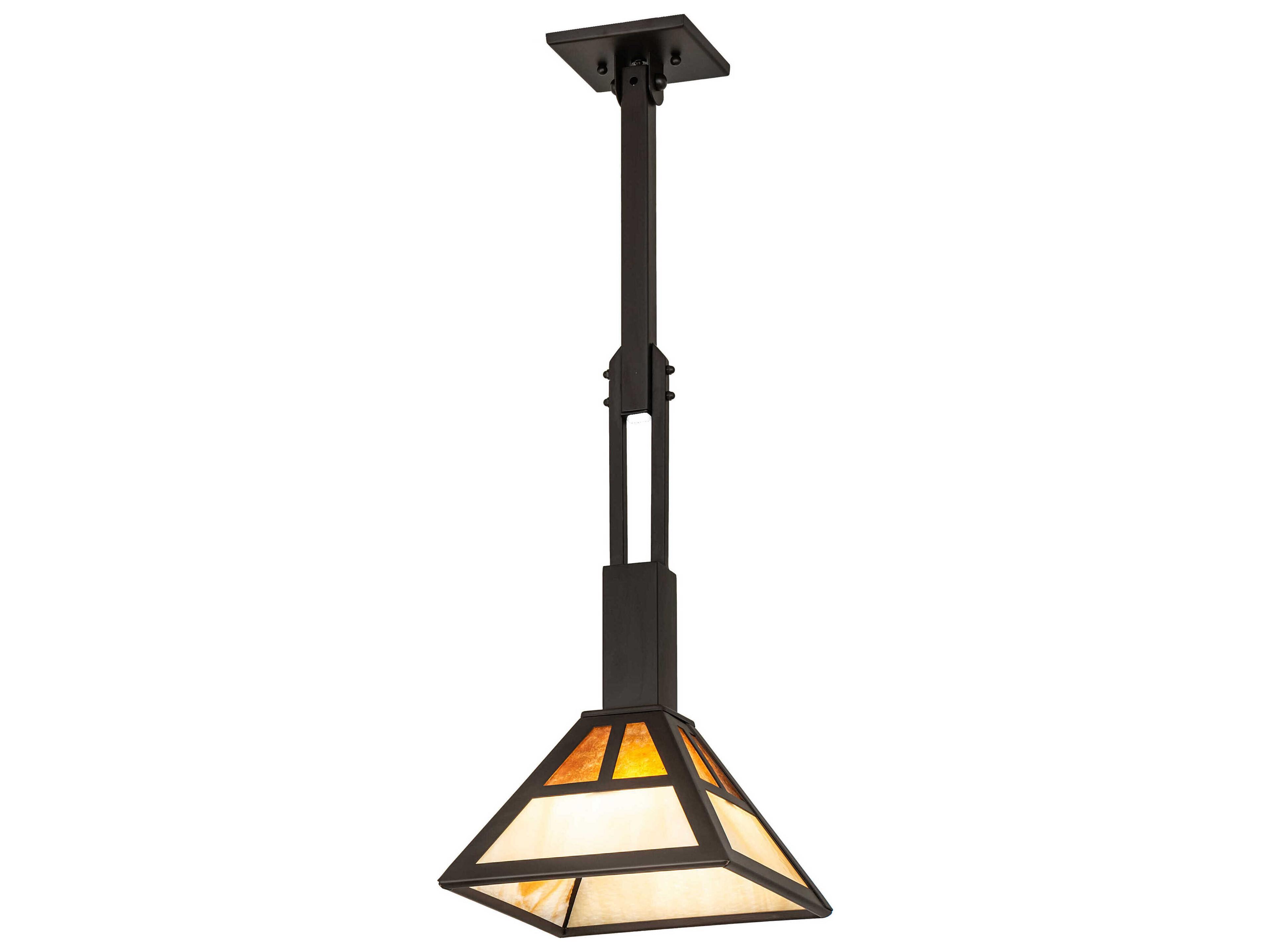 Meyda Mission 1-Light Oil Rubbed Bronze Glass Empire Pendant