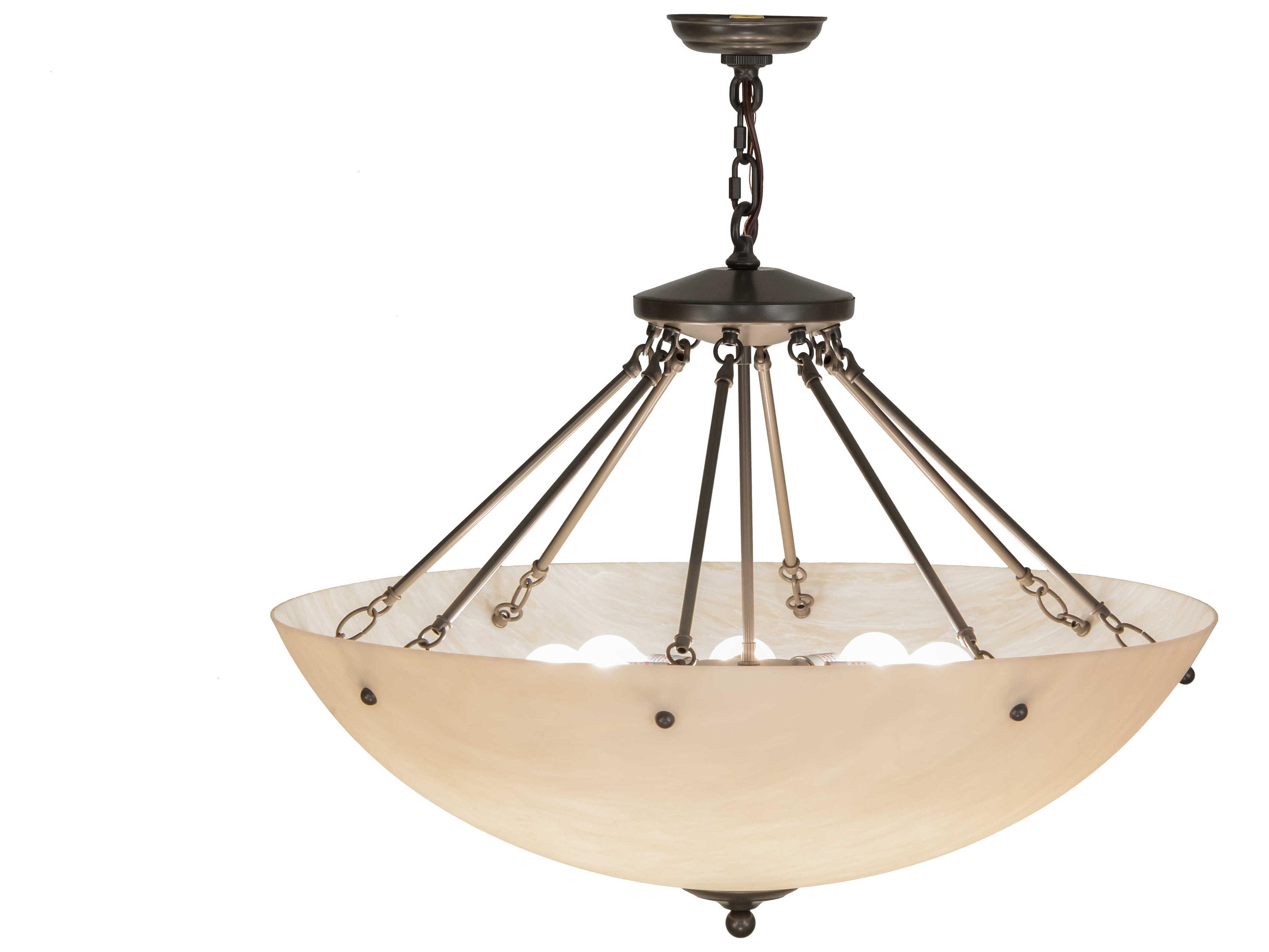 Meyda Madison 8-Light Timeless Bronze LED Bowl Pendant