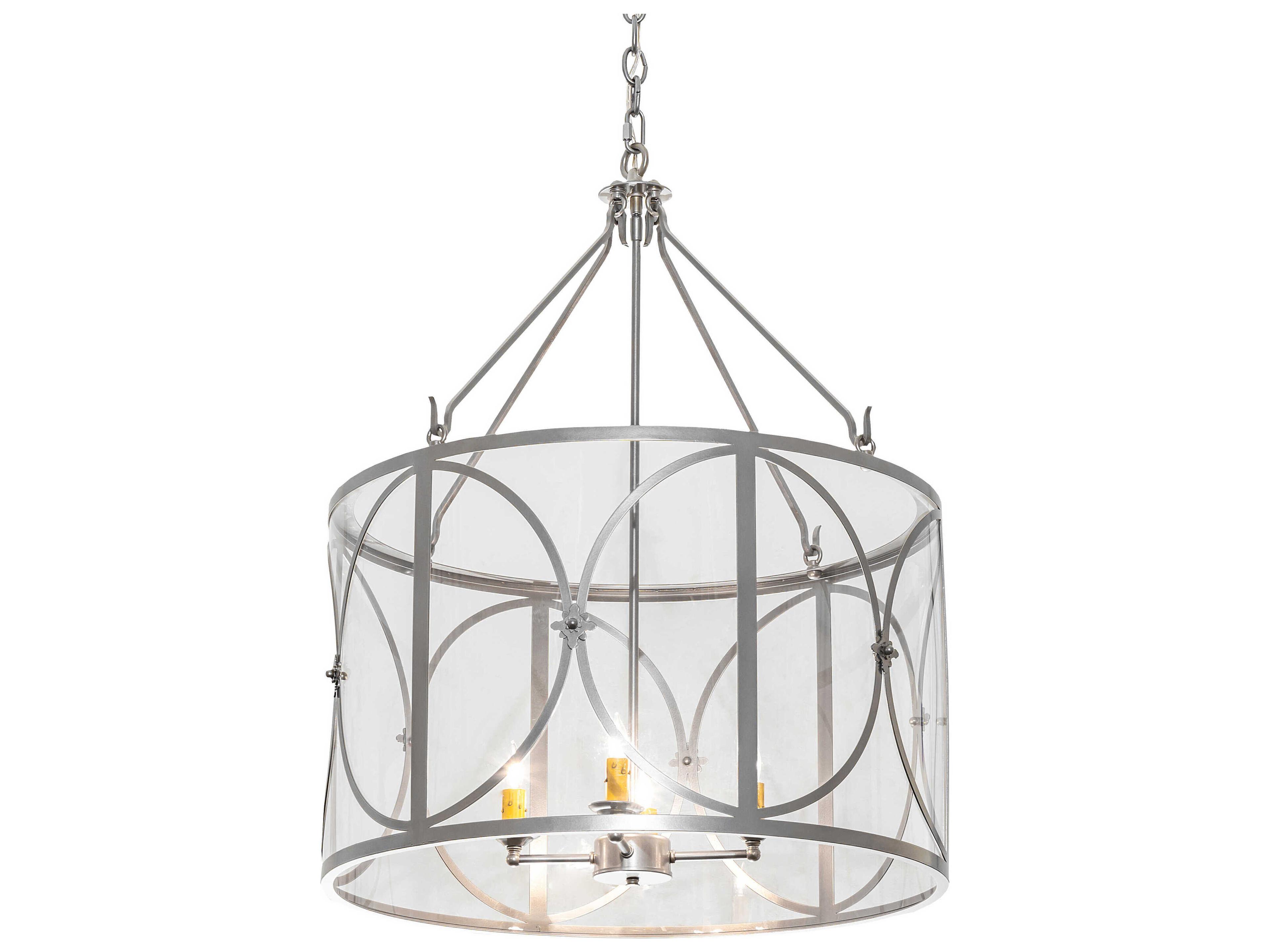 Meyda Penelope 4-Light Nickel Glass Candelabra Chandelier