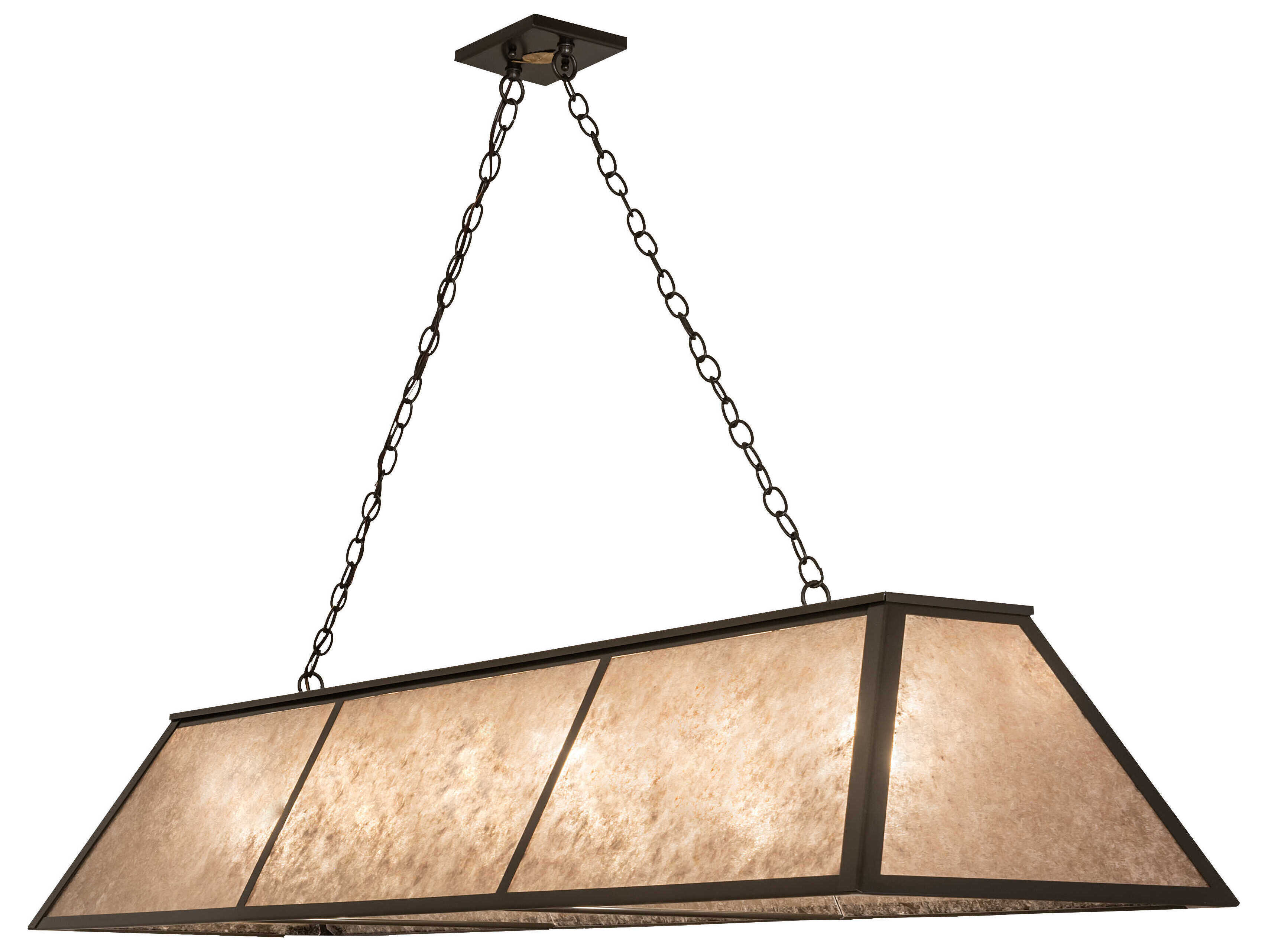 Meyda Tri-panel 6-Light Timeless Bronze Glass Island Pendant