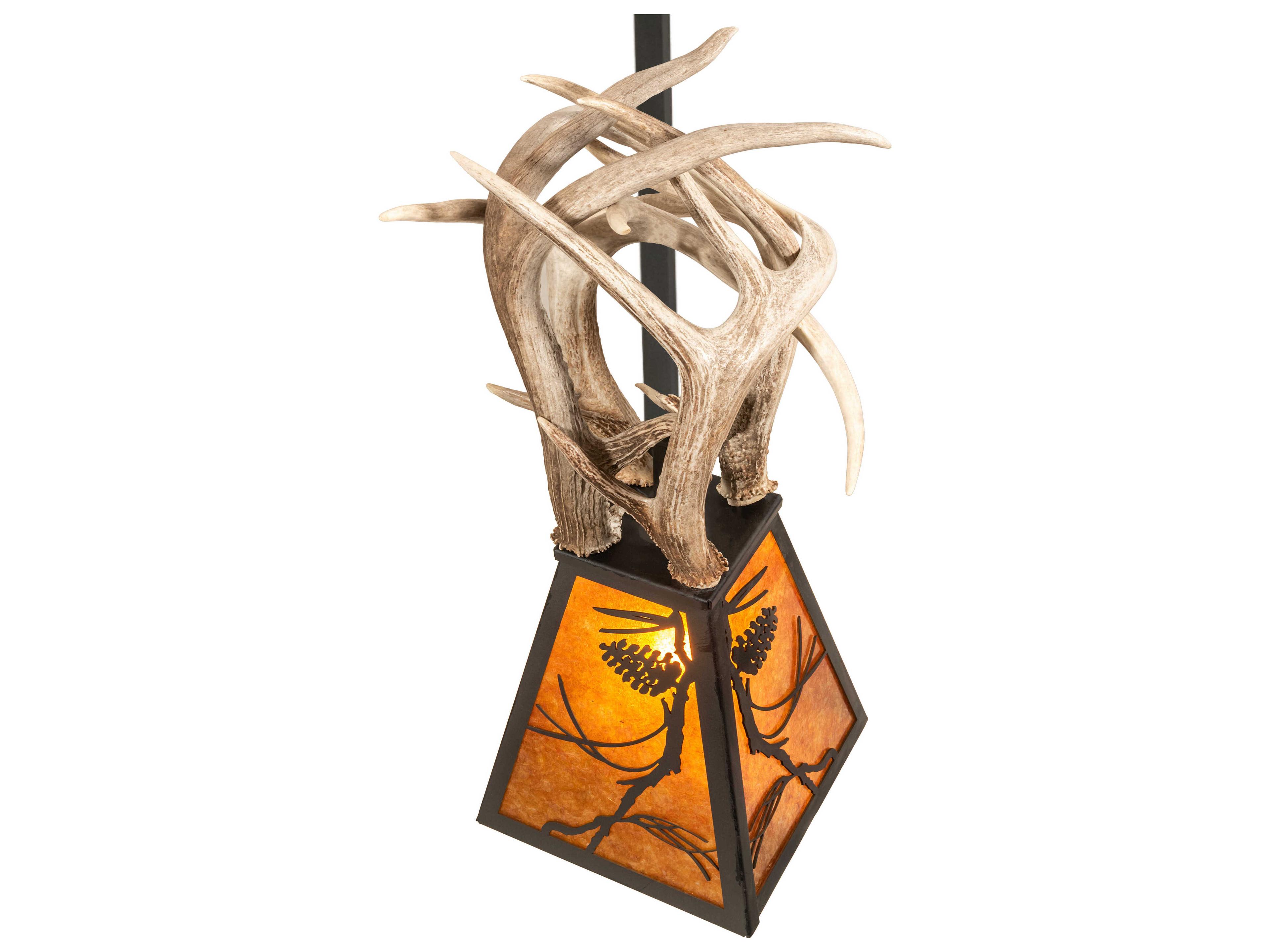 Meyda Whispering Pines 1-Light Black Glass Pendant