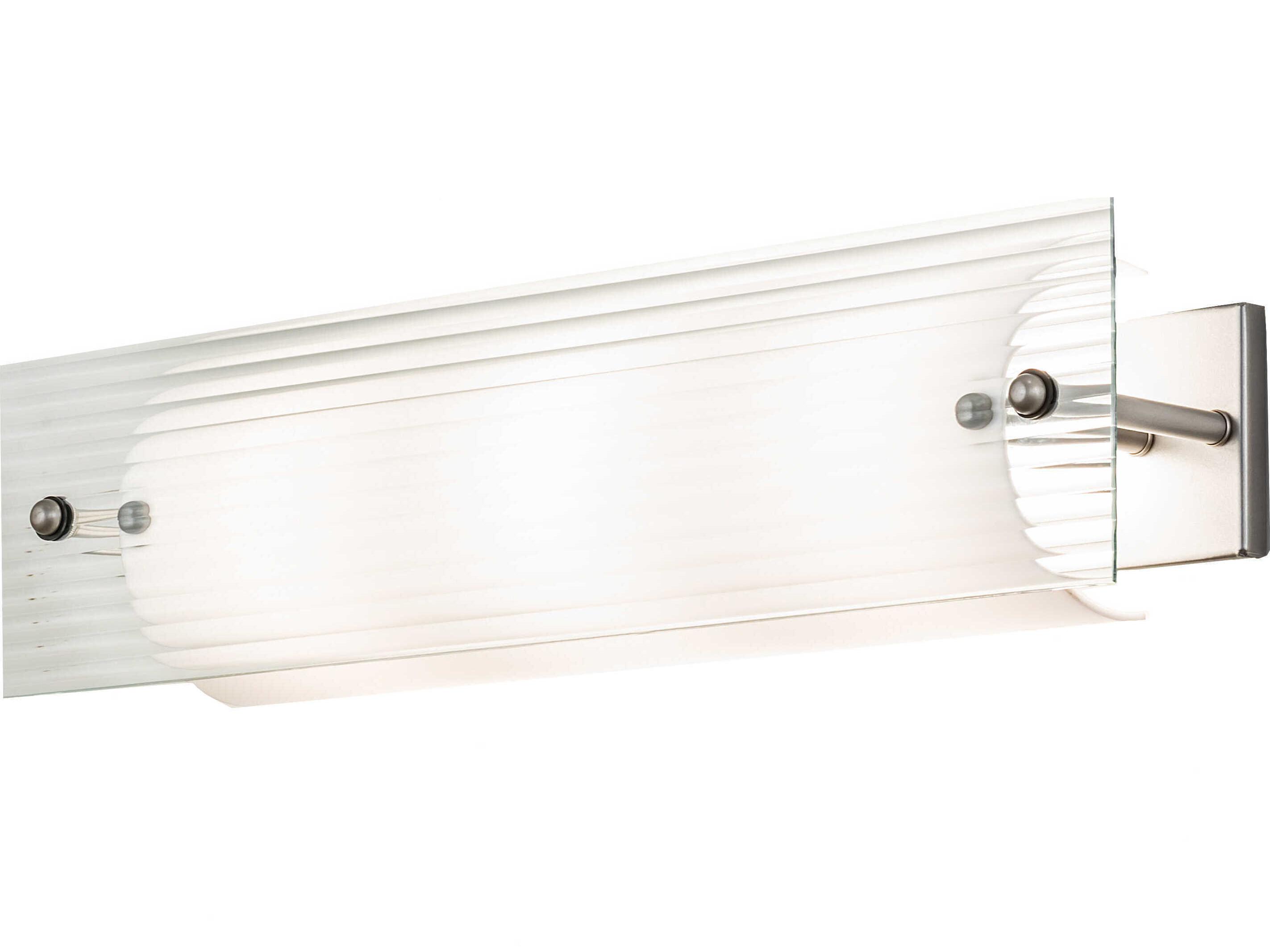 Meyda Quadrato 3-Light Nickel Clear Glass LED Vanity Light