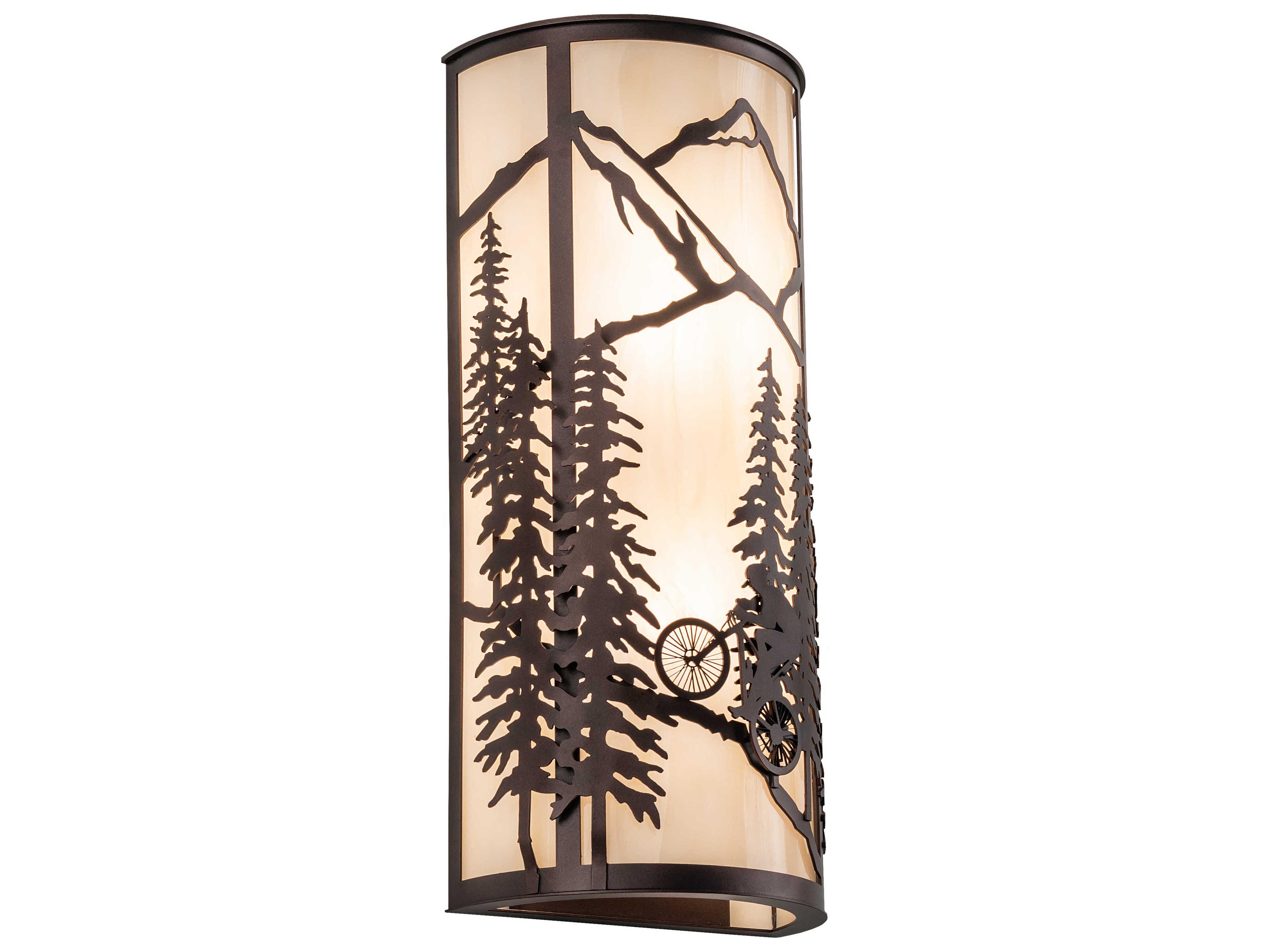 Meyda Pines 2-Light Mahogany Bronze Brown Wall Sconce